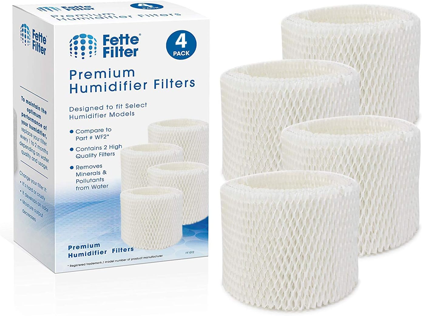 Humidifier Filter Replacement Compatible Protec, Kaz & Vicks Humidifier Replacement Filter Model WF2 | Protec Humidifier Filter, Vicks Starry Night Humidifier Filter Includes 4 Filters