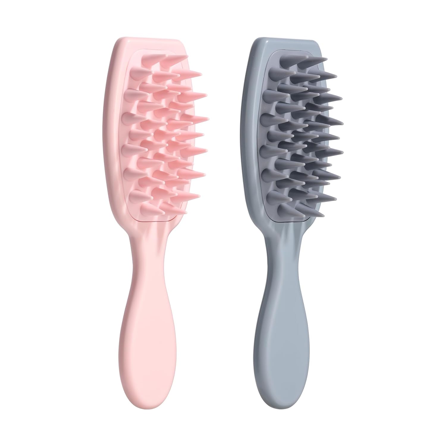 oneleaf Hair Comb - Home Use Long Handle Shampoo Brush for Scalp Massage and Deep Cleansing(Pink & Gray) (Pink&Gray)