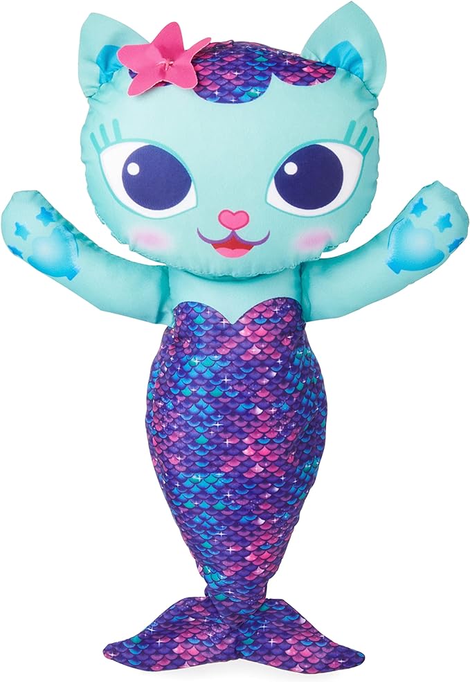 Swimways Gabbys Dollhouse Mercat Swim Huggable, Gabbys Dollhouse Toys, Bath Toys & Beach Toys, Floating Water Stuffed Animal for Kids Aged 1 & Up