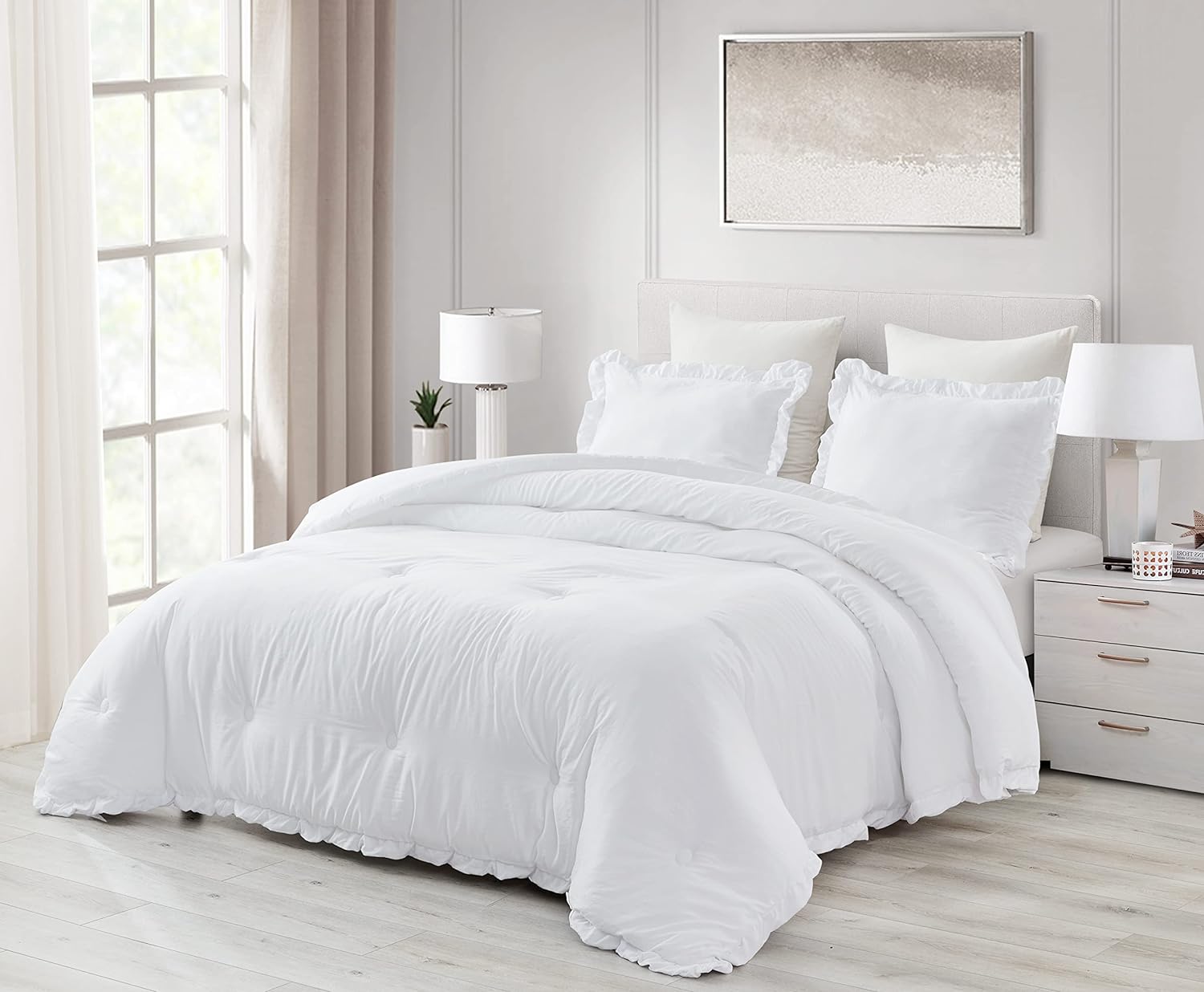 We bought this in hopes it was good quality, large and fit our bed adequately. It does all of the above and looks so nice. Its soft and comfortable, and keeps us warm! We love it so far!