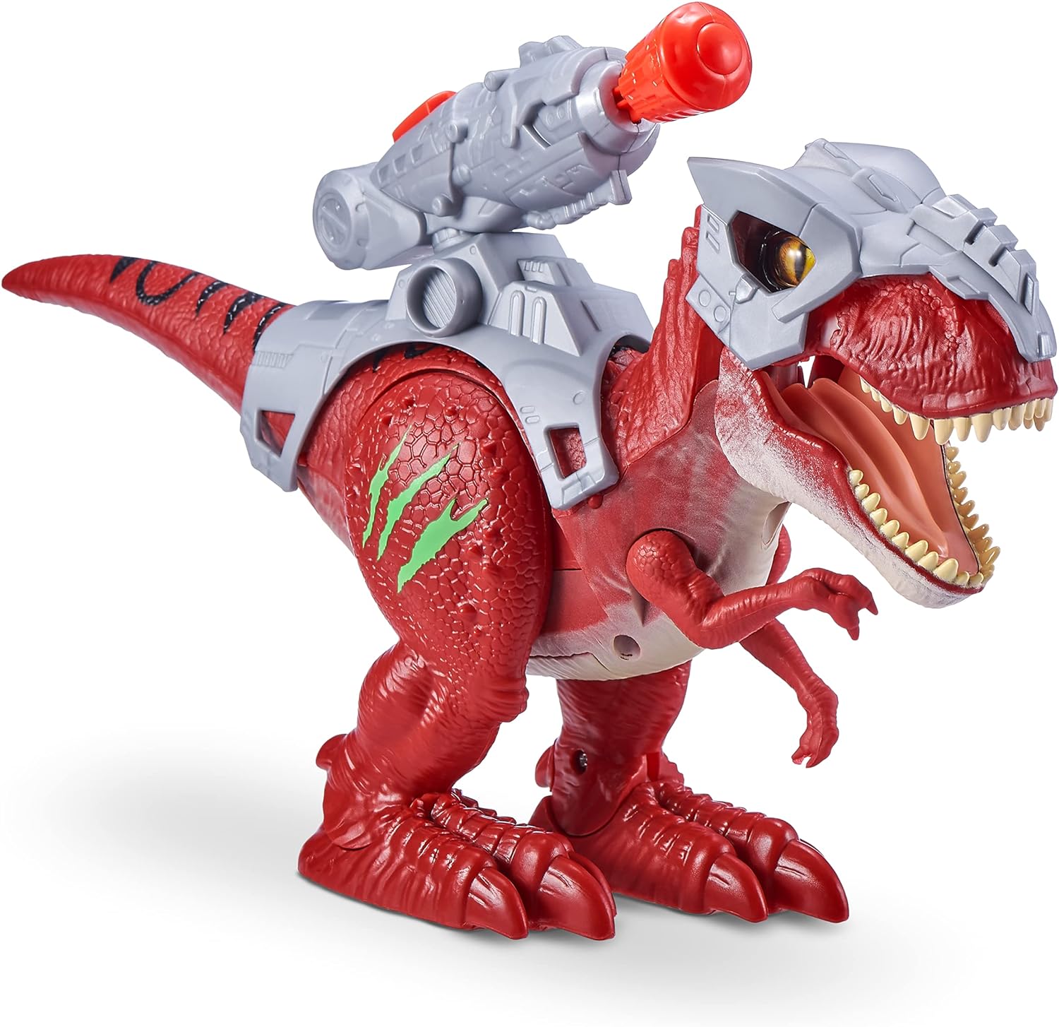 Robo Alive Dino Wars Walking T-Rex Toy with Epic Armor, Dino Blaster & Light Up Features and Lifelike Roars by ZURU