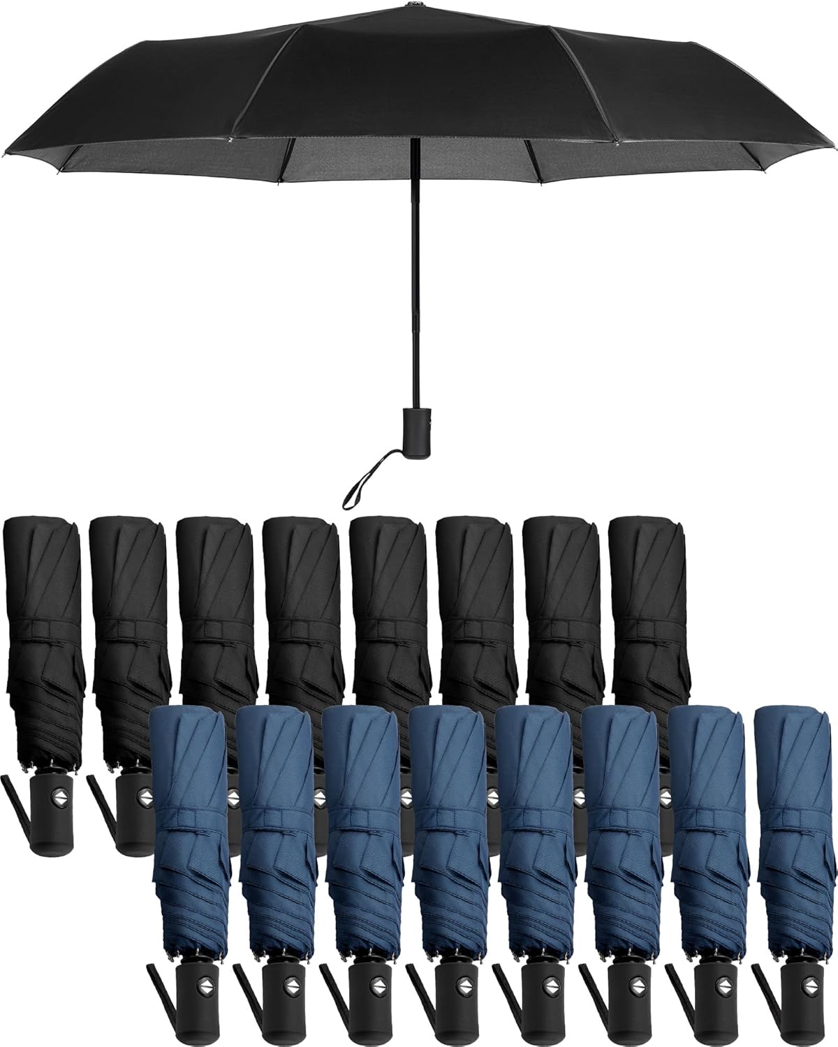 Amylove 16 Pack of Rain Umbrellas Bulk Travel Umbrellas Windproof Umbrellas Automatic Open and Close Collapsible Umbrella Portable Folding Small Compact Umbrellas for Family Men Women Kids