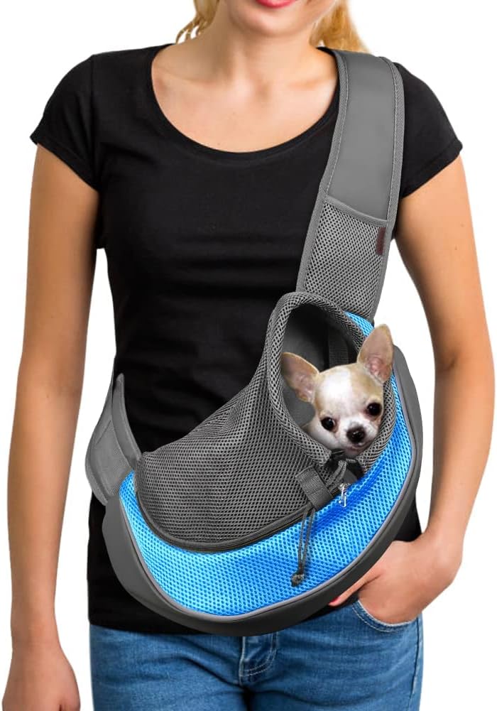 YUDODO Pet Dog Sling Carrier Breathable Mesh Travel Safe Sling Bag Carrier for Dogs Cats