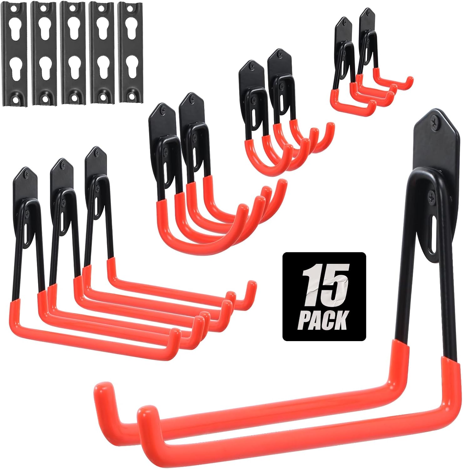 Ultrawall Versatile Garage Storage Hooks, Heavy Duty Tool Hangers Utility Organizer Wall Mount Hooks for Garden Tools, Ladders, Chairs