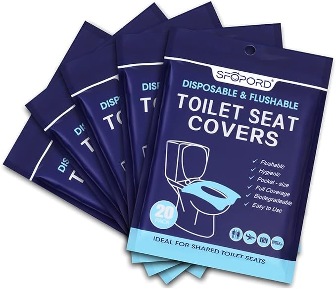 XL 100PCS Toilet Seat Covers Disposable - Flushable Paper Toilet Seat Cover is Travel Accessories, Travel Essentials for Public Restrooms, Airplane, Campin