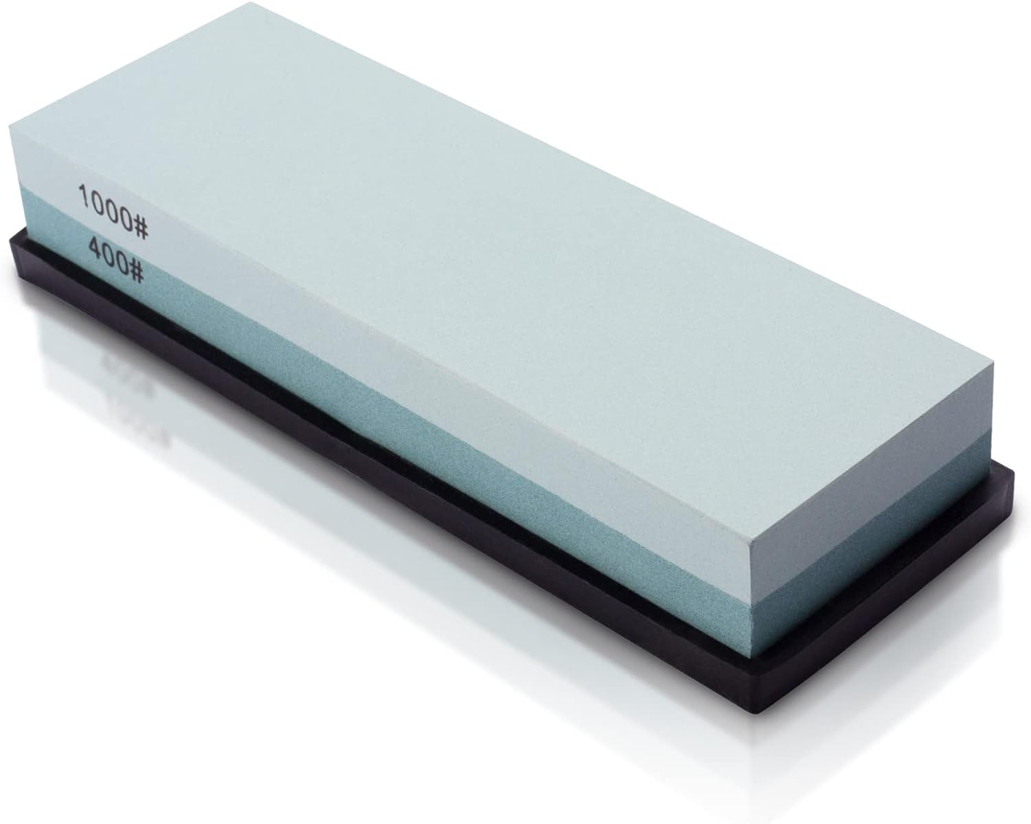 Knife Sharpening Stone 400/1000 Whetstone Sharpening Stone with Non-Slip Rubber Base for Kitchen, Hunting, and Pocket Knives or Blades