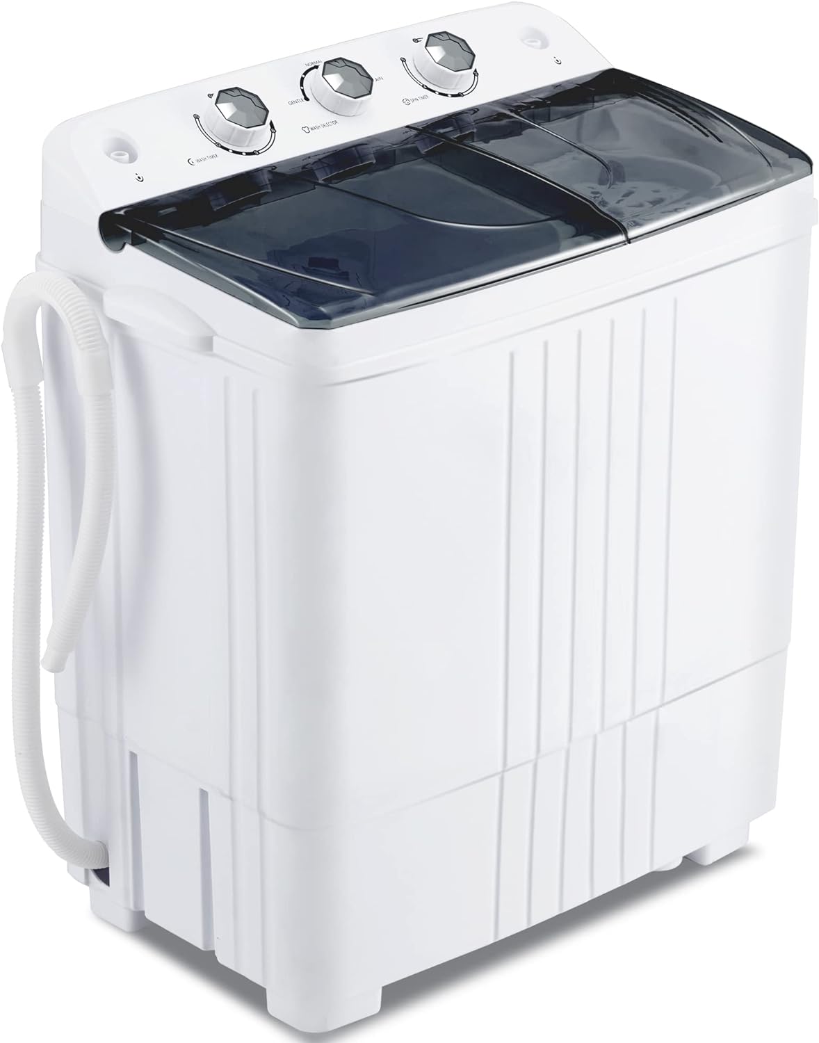 Portable Washing machine 20Lbs Capacity Mini Washer and Dryer Combo Compact Twin Tub Laundry Washer(12Lbs) & Spinner(8Lbs) Built-in Gravity Drain,Low Noise for Apartment,Dorms,RV Camping, GREY