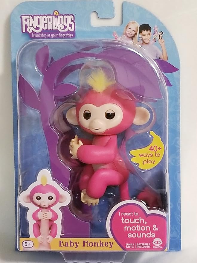 Complete Set of 7 WowWee Fingerlings Interactive Baby Monkeys with WowWee Monkey Bar Playset