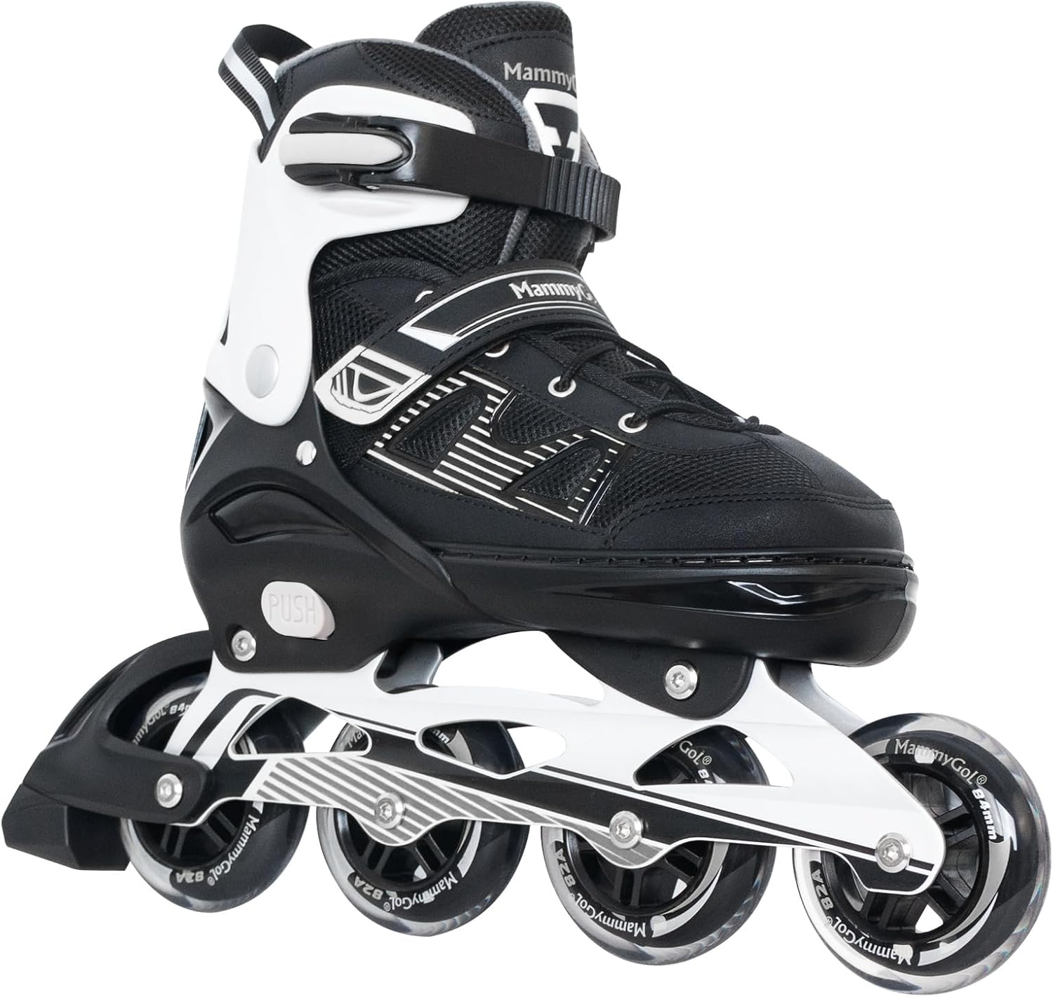 MammyGol Adult Inline Skates for Men Women, Blades Roller with Carbon Steel Bearings, TPR Brake, 3D Mesh, EVA Lining, PVC Upper | Adjustable Size for Better Fit for Skating Enthusiasts