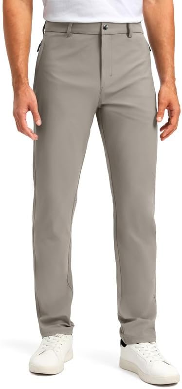 Men' Golf Pants - 30/32/34 Slim Fit Stretch Lightweight Dress Pants for Men with Zipper Pockets Casual Work