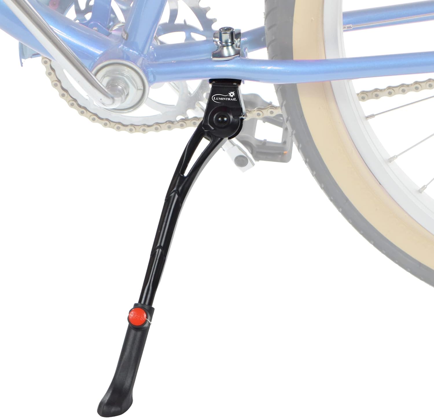 Lumintrail Center Mount Bike Kickstand - Fits 24-29 Inch Bicycles - Bike Kick Stands for Adult Mountain, Cruiser and Road Bike - Quick Adjust Height Kickstand