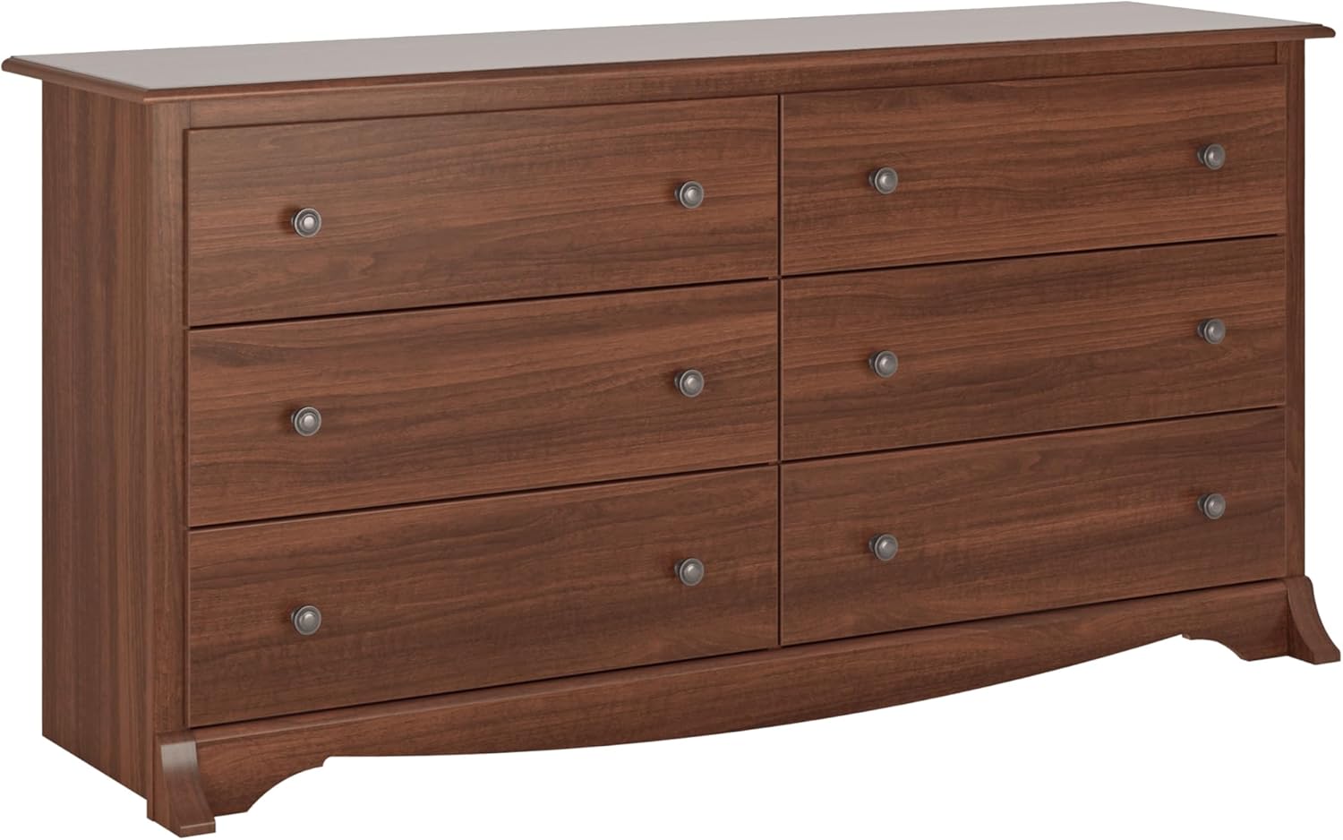 Prepac Sonoma Bedroom Furniture: Cherry Double Dresser for Bedroom, 6-Drawer Wide Chest of Drawers, Traditional Bedroom Dresser, CDC-6330-V, 59W x 17.5D x 29H