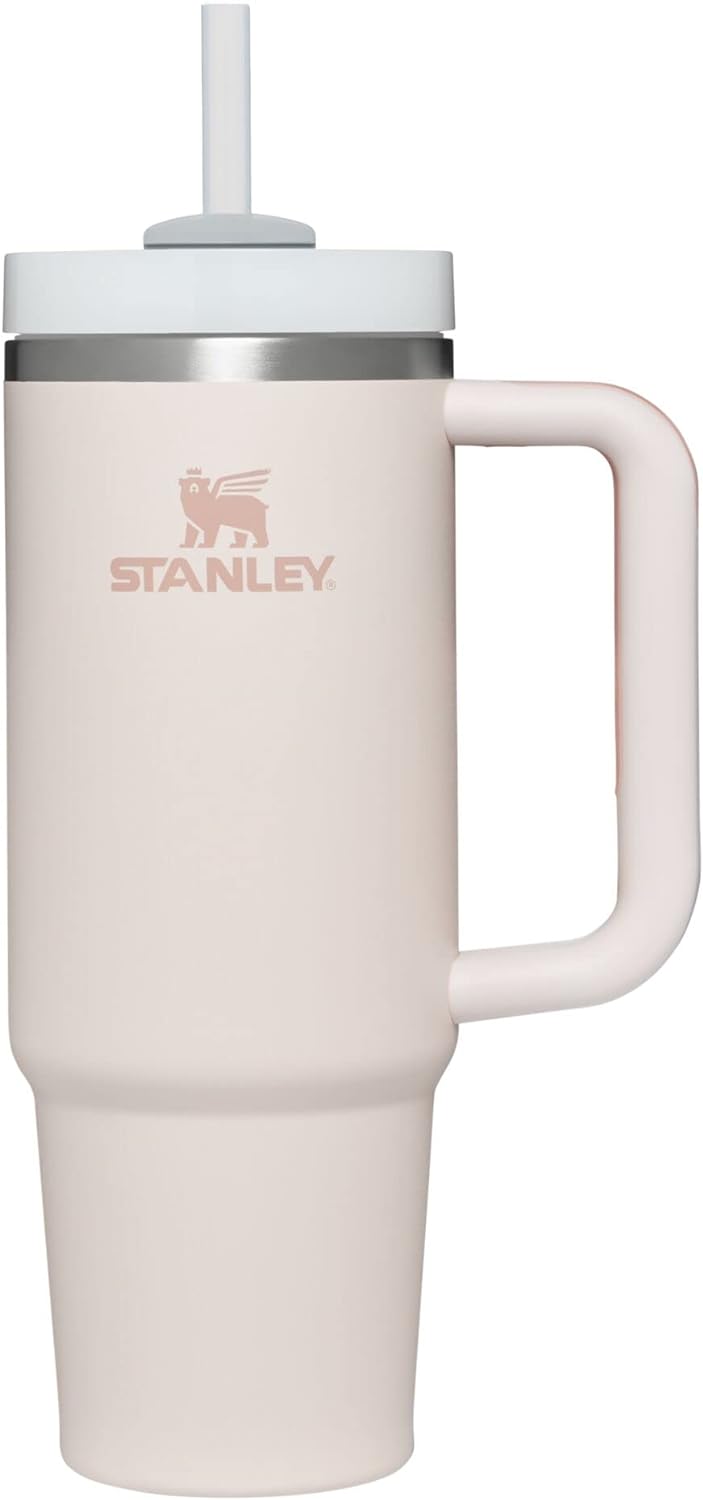 Stanley Quencher H2.0 FlowState Stainless Steel Vacuum Insulated Tumbler with Lid and Straw for Water, Iced Tea or Coffee, Smoothie and More, Rose Quartz, 30 oz