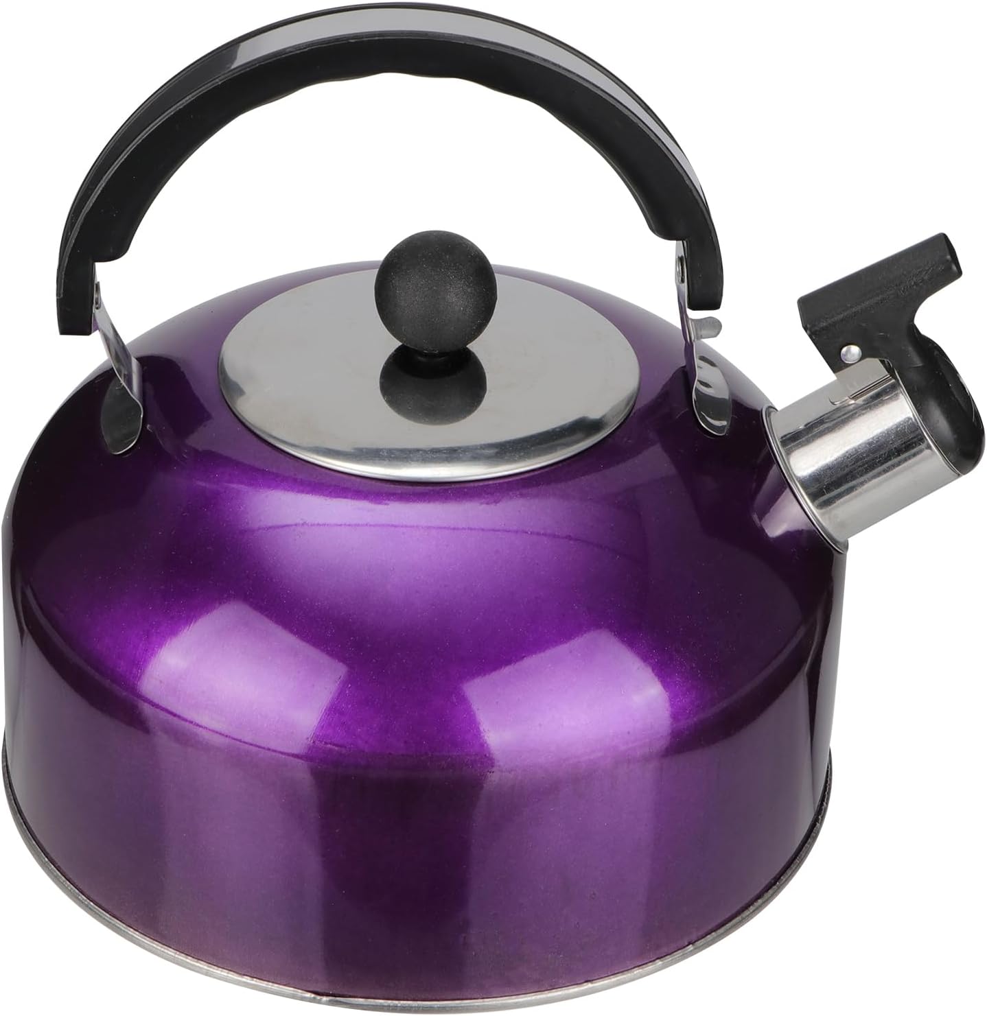 Tea Kettle for Stove Top: Purple Whistling Teapot 3Quart Stainless Steel Teapot Heating Water Container with Handle for Home Gas Stovetop