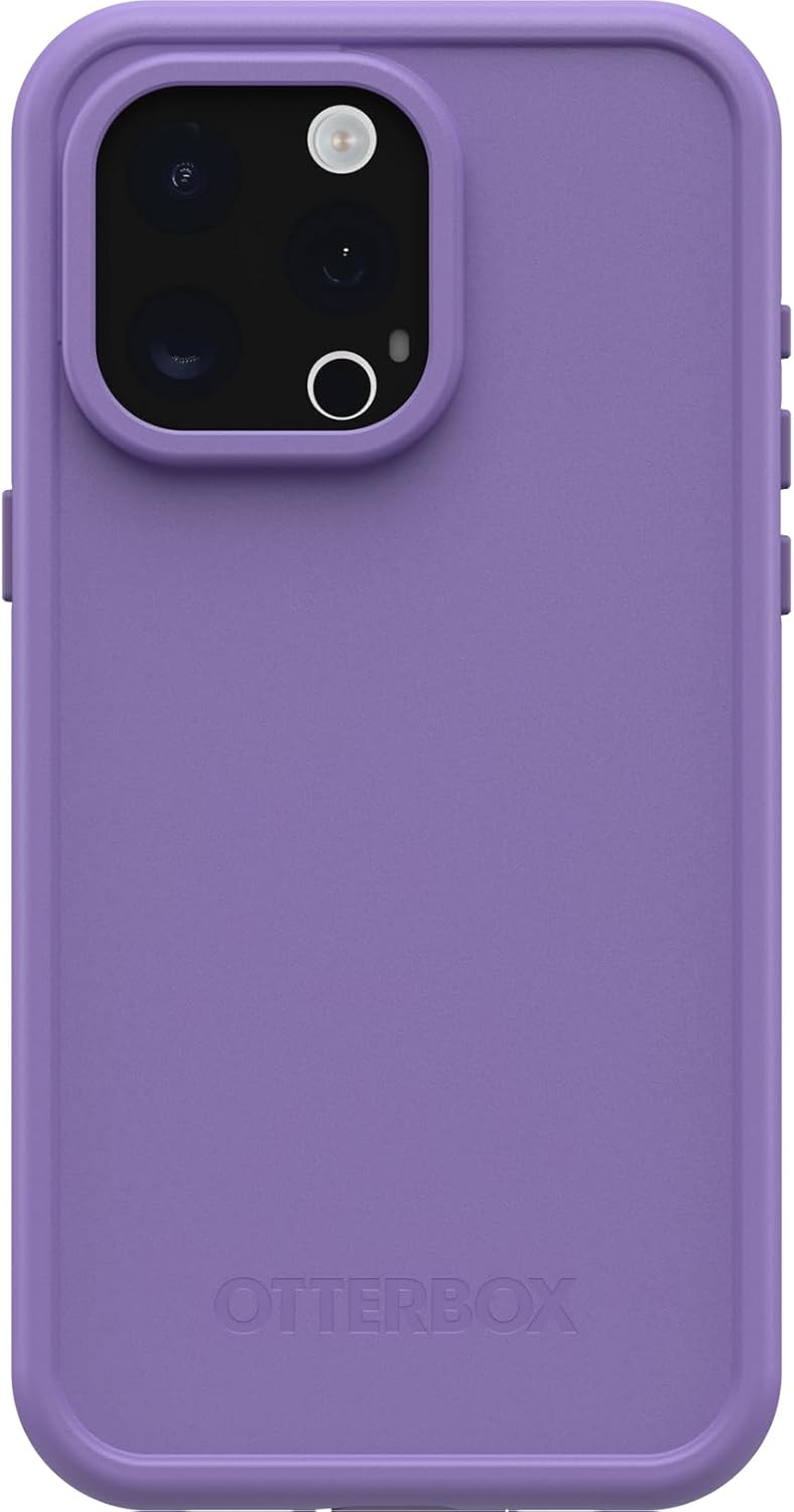 OtterBox iPhone 15 Pro MAX (Only) FR Series Waterproof Case with MagSafe (Designed by LifeProof) - RULE OF PLUM (Purple), waterproof, 60% recycled plastic, sleek and stylish