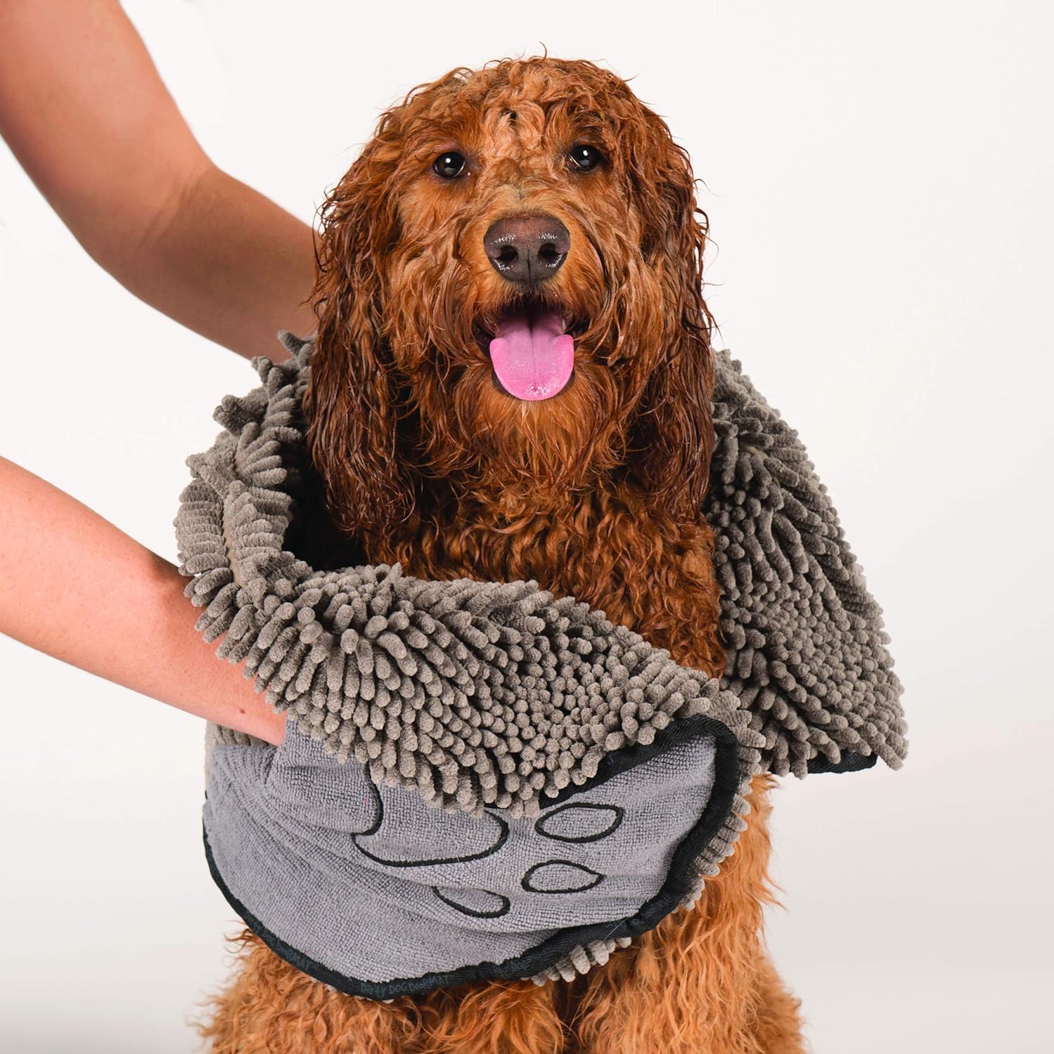 Dog Gone Smart Shammy Dog Towels For Drying Dogs - Heavy Duty Soft Microfiber Bath Towel - Super Absorbent, Quick Drying, & Machine Washable - Must Have Dog & Cat Bathing Supplies | Grey 13x31