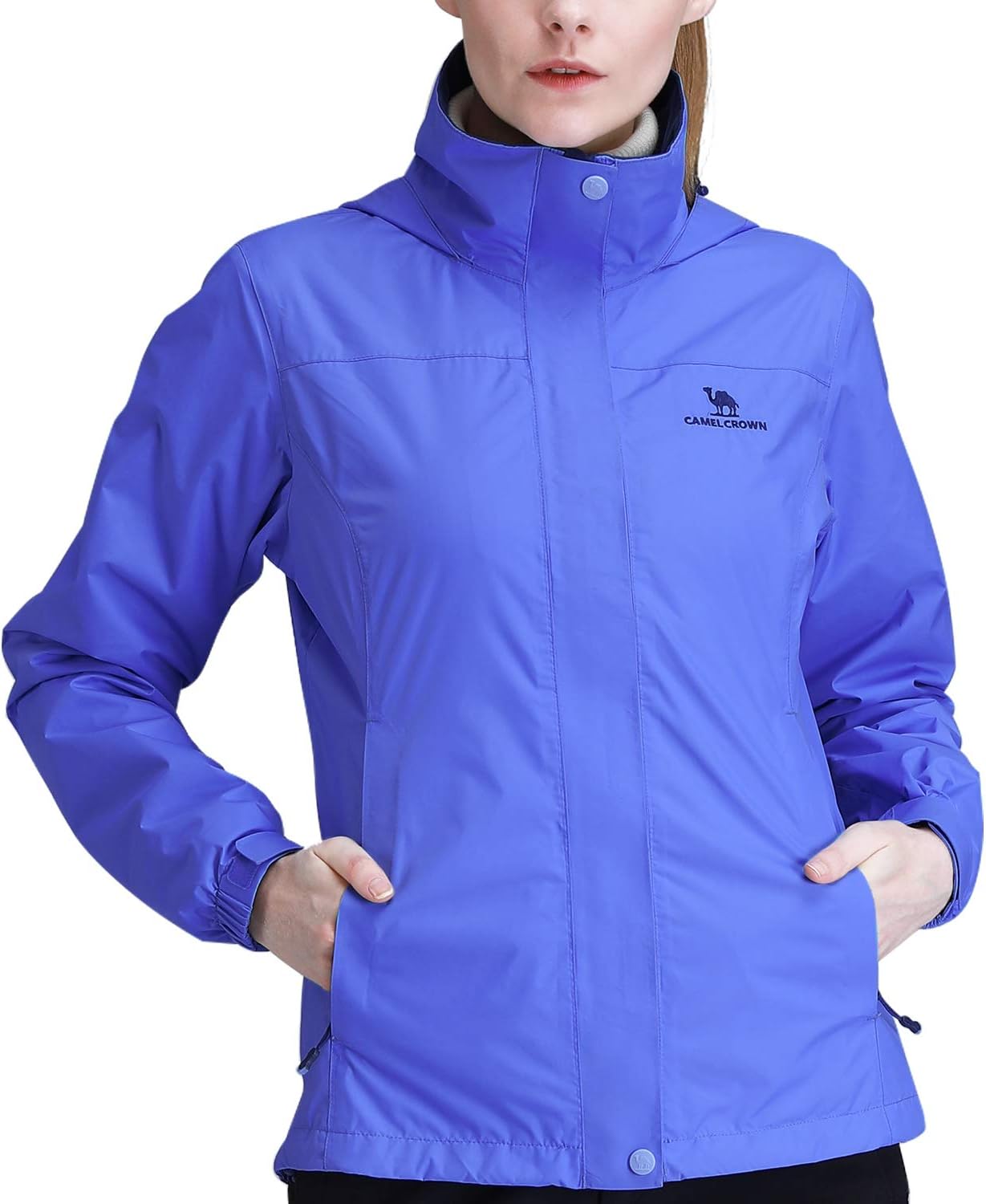 CAMEL CROWN Women&#39;s Lightweight Rain Jacket Waterproof Windbreaker Hooded Coat Shell for Outdoor Hiking Climbing Traveling
