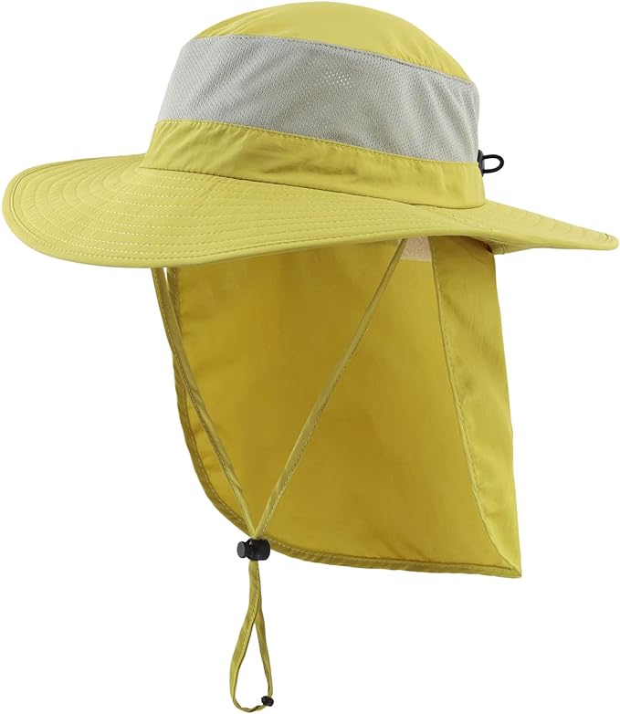 Home Prefer Outdoor UPF50  Mesh Sun Hat Wide Brim Fishing Hat with Neck Flap