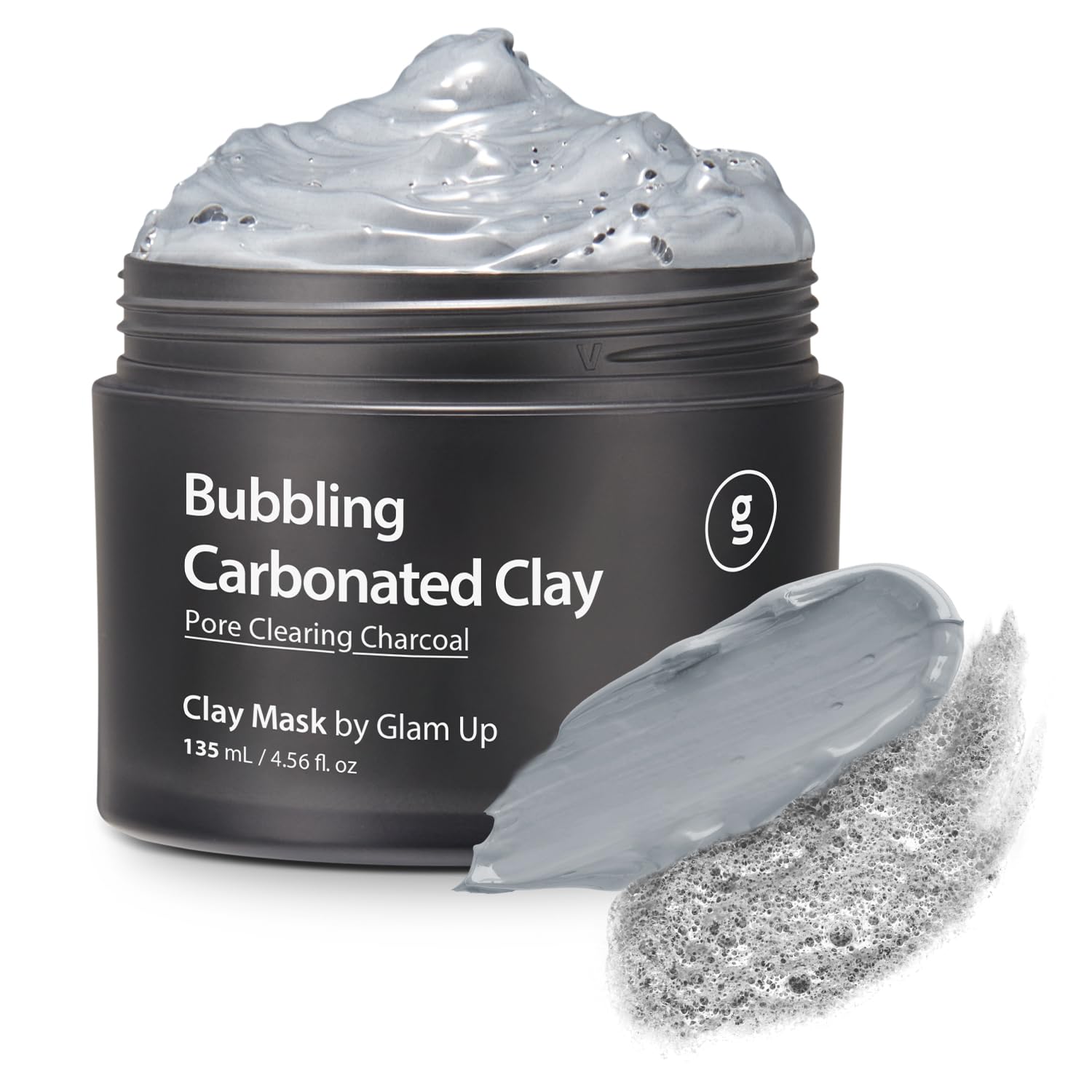 GLAM UP Bubbling Carbonated Clay Mask for Face Purifying- Blackhead Remover, Peel Off, Pore Clearing, Deep Cleansing, Detoxing Bubble Clay Mask, Vegan 120ml (4.56 Fl Oz)
