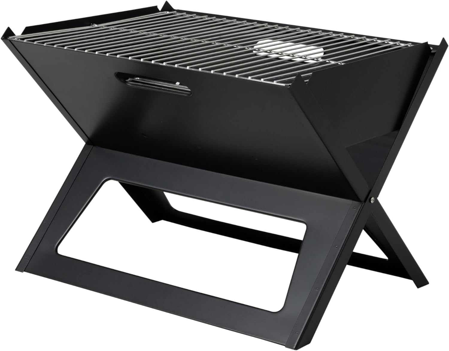 Fire Sense 60508 Notebook BBQ Grill 3.5mm Cooking Bars Instant Foldable & Easy Portability For Outdoor Barbecues Camping Traveling Picnics Garden Beach Party - Black