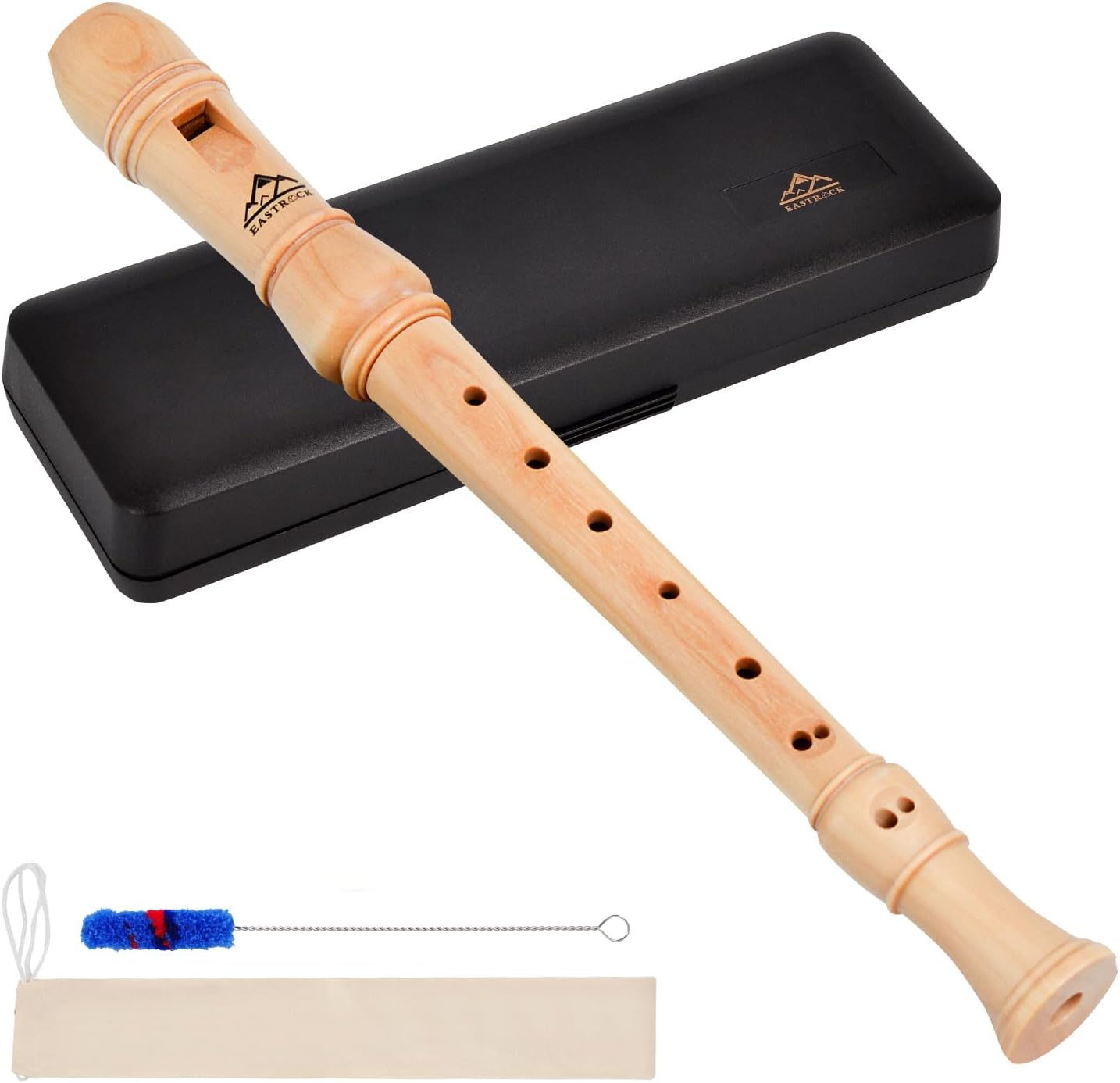 Eastrock Soprano Recorder Baroque fingering C Key Beginners Recorder Instrument for Kids Adults 3 Piece Recorder With Hard CaseMaple Wood