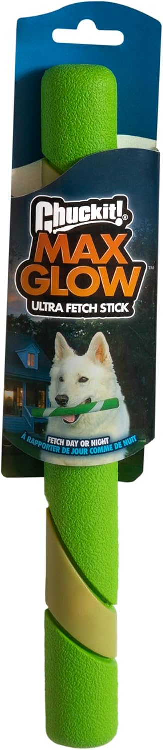 Chuckit! Max Glow Ultra Fetch Stick Outdoor Dog Toy, 12 Inches, for All Breed Sizes