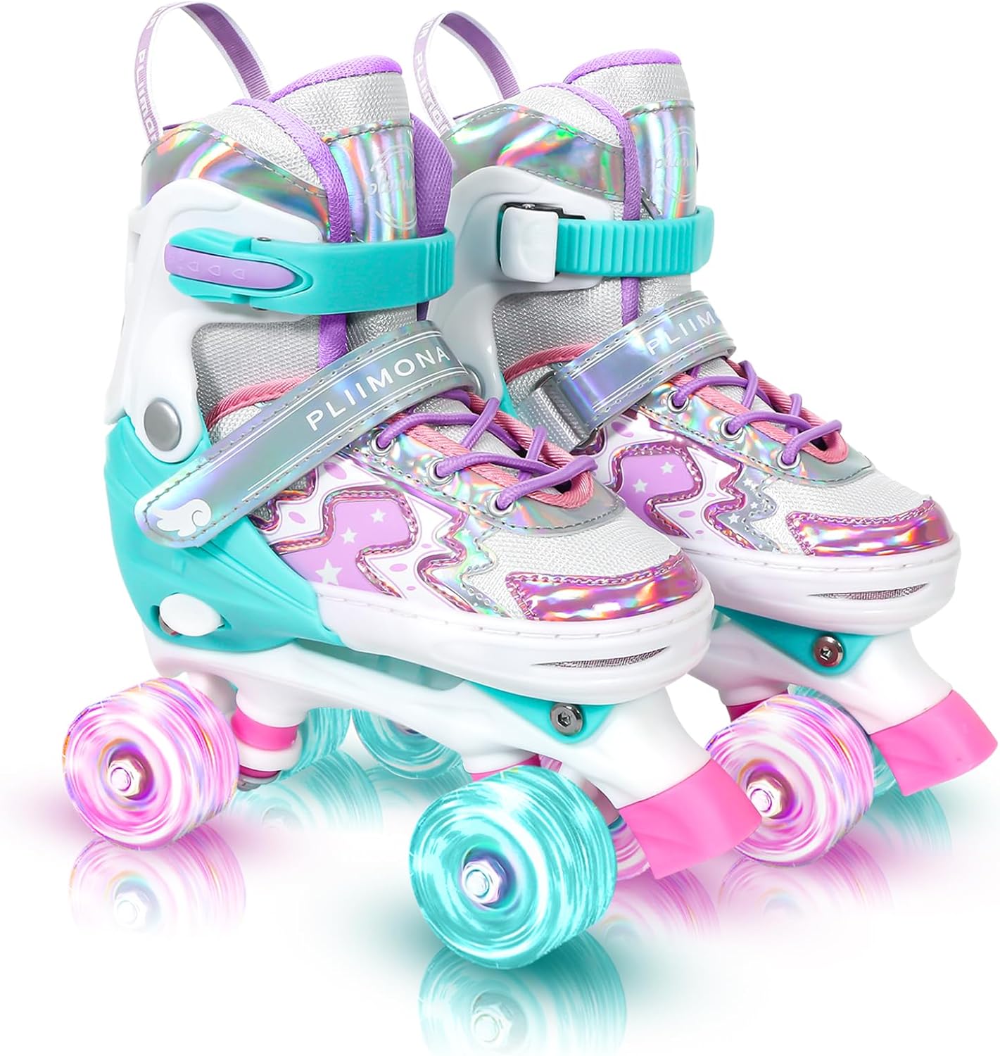 Kids Roller Skates Girls Ages 3-12, Toddler Roller Skates for Boys, 4 Size Adjustable Roller Skates for Beginners