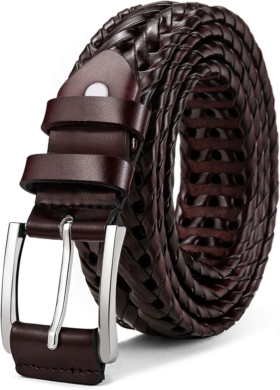 BULLIANT Mens Belts,Leather Woven Braided Belts for Gift Men Casual Jeans Golf