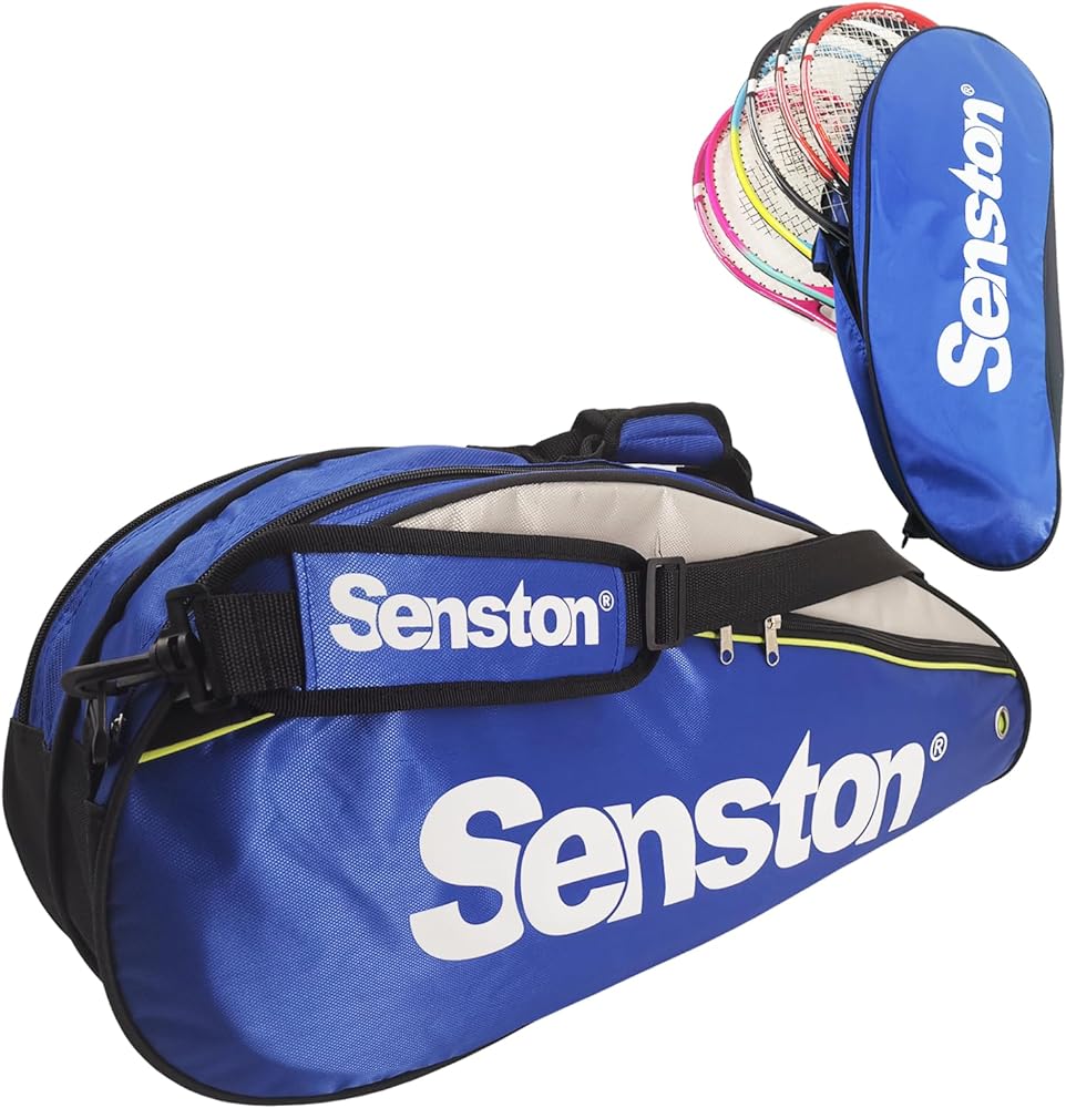 Senston Tennis/Badminton Racket Bag,Single Shoulder Racket Bag 6 Racquet Bag,Waterproof And Dustproof.