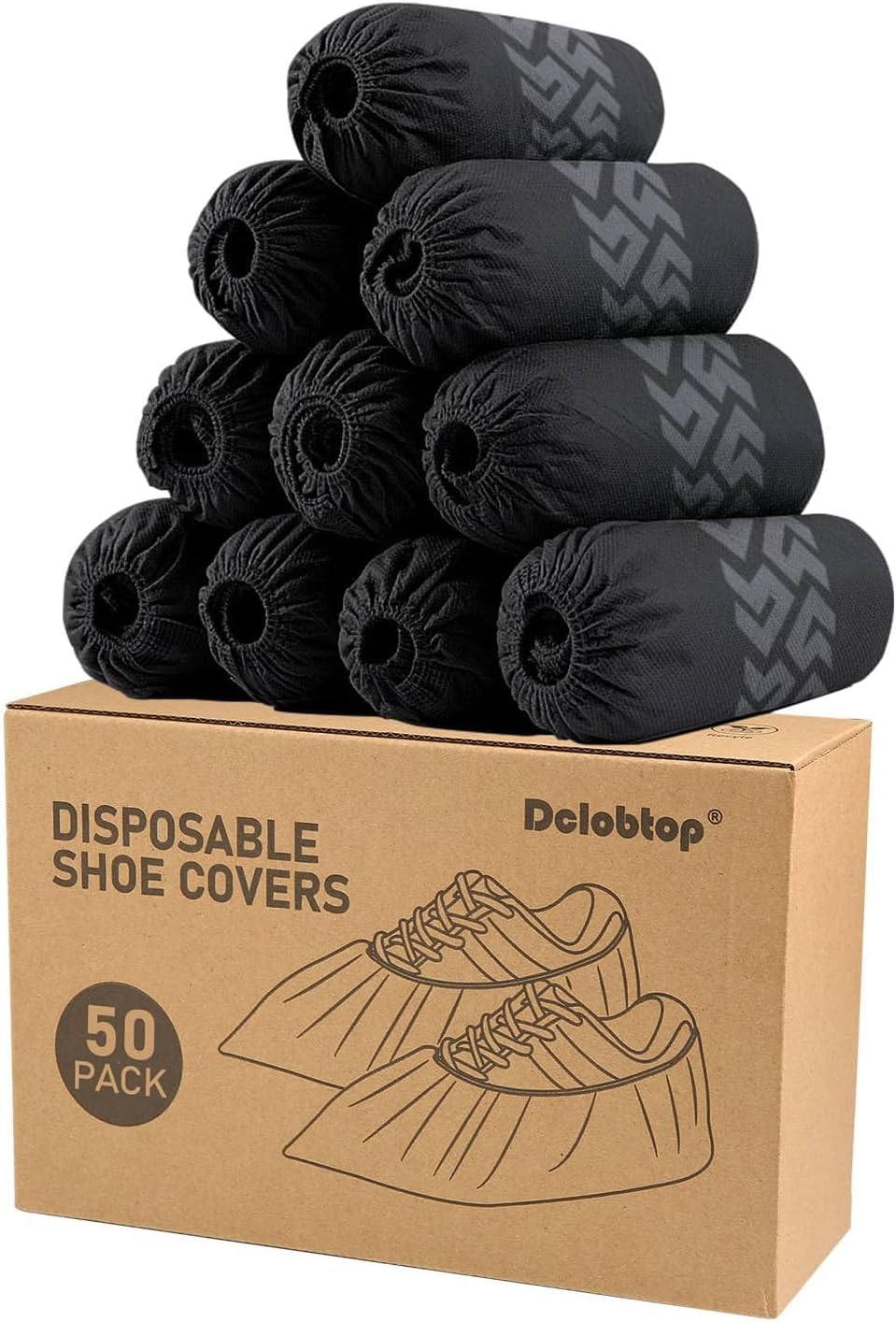 Shoe Booties Disposable Non Slip,Recyclable Shoe Covers Disposable Non Slip for Indoors, Fits Up To 11 US Men and 13 US Women Size,Recyclable Non-Woven Fabric (Black Set of 50)