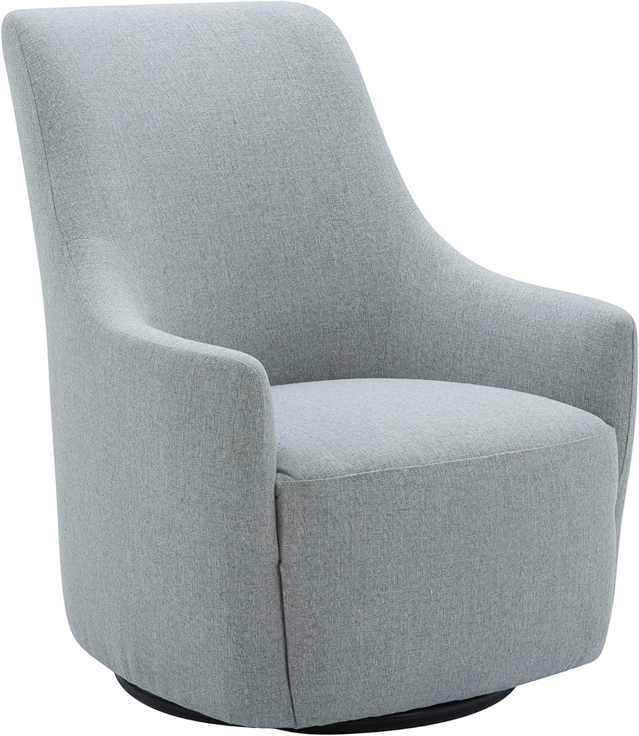 Amazon Brand �C Rivet Contemporary High-Back Upholstered Swivel Accent Chair, Light Grey, 31.1