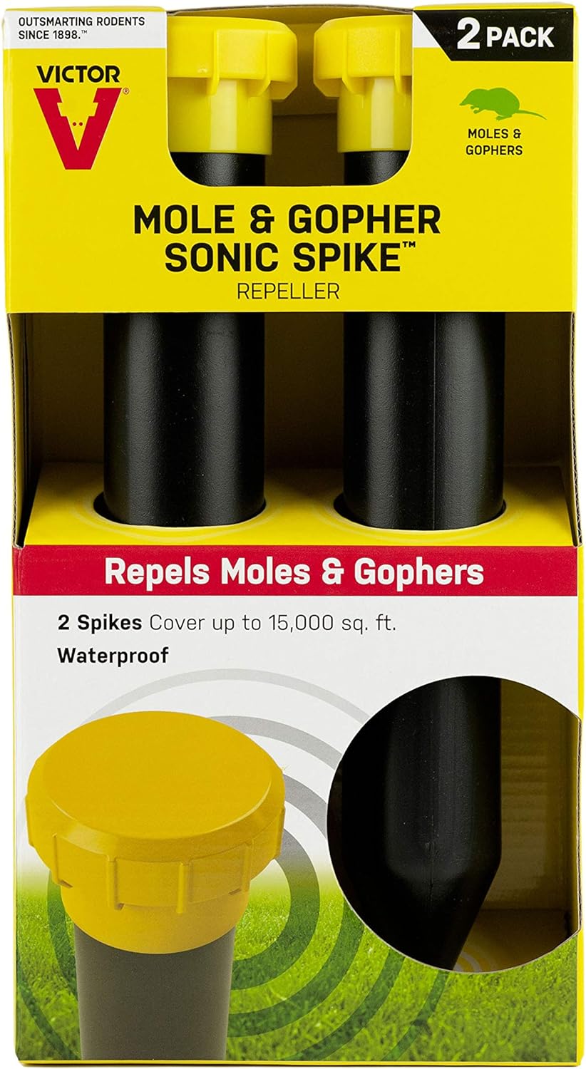 Victor M9012 Mole and Gopher Chemical Free Sonic Spike - Outdoor Mole and Gopher Repellent