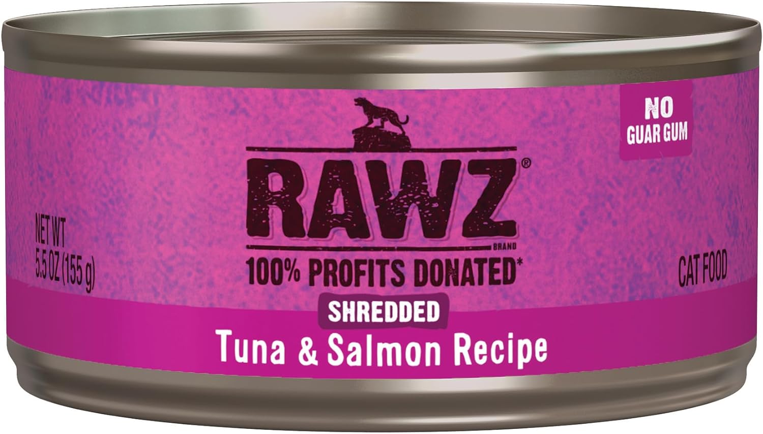 Rawz Natural Premium Shredded Canned Cat Wet Food - Made with Real Meat Ingredients No BPA or Gums - 5.5oz Cans 24 Count (Tuna & Salmon)