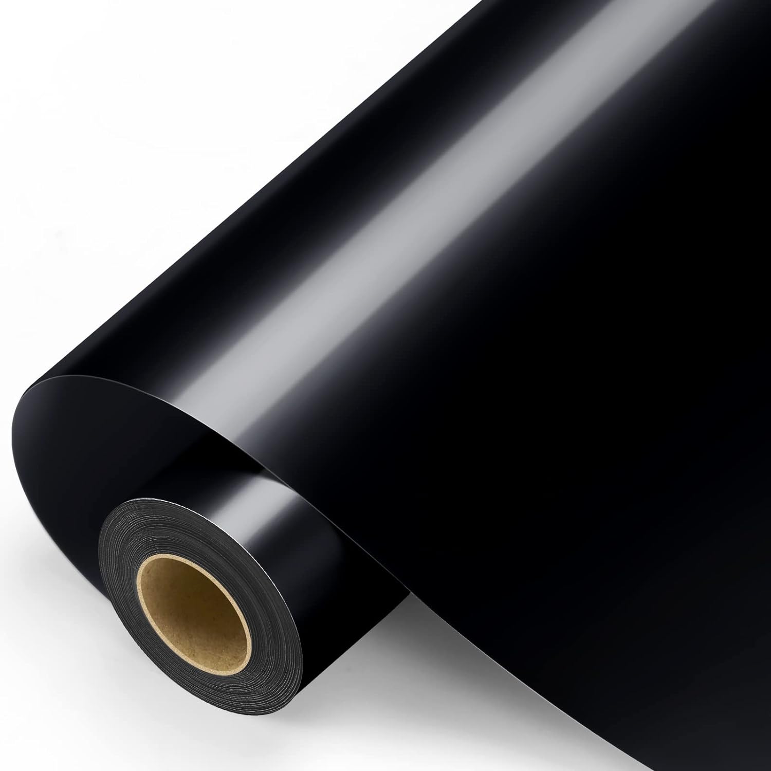 Black Permanent Vinyl - 12x11FT Black Adhesive Vinyl Roll for All Cutting Machine, Permanent Outdoor Vinyl for Decor Sticker, Car Decal, Scrapbooking, Signs, Glossy & Waterproof