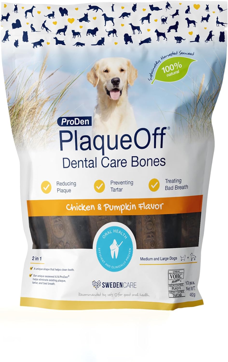 ProDen PlaqueOff Dental Bones Chicken & Pumpkin 17 Ounce