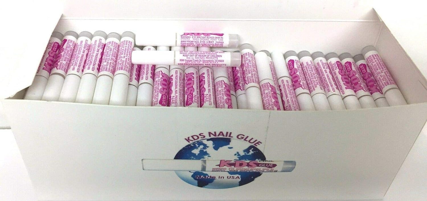 KDS Nail Glue 50Pcs Set  Ultra-Strong Professional Hold Nail Glue for Nail Tips for Salons, Nail Art, Nail Technician  Easy to Use Extra Strength Nail Glue  Fast Drying Formula