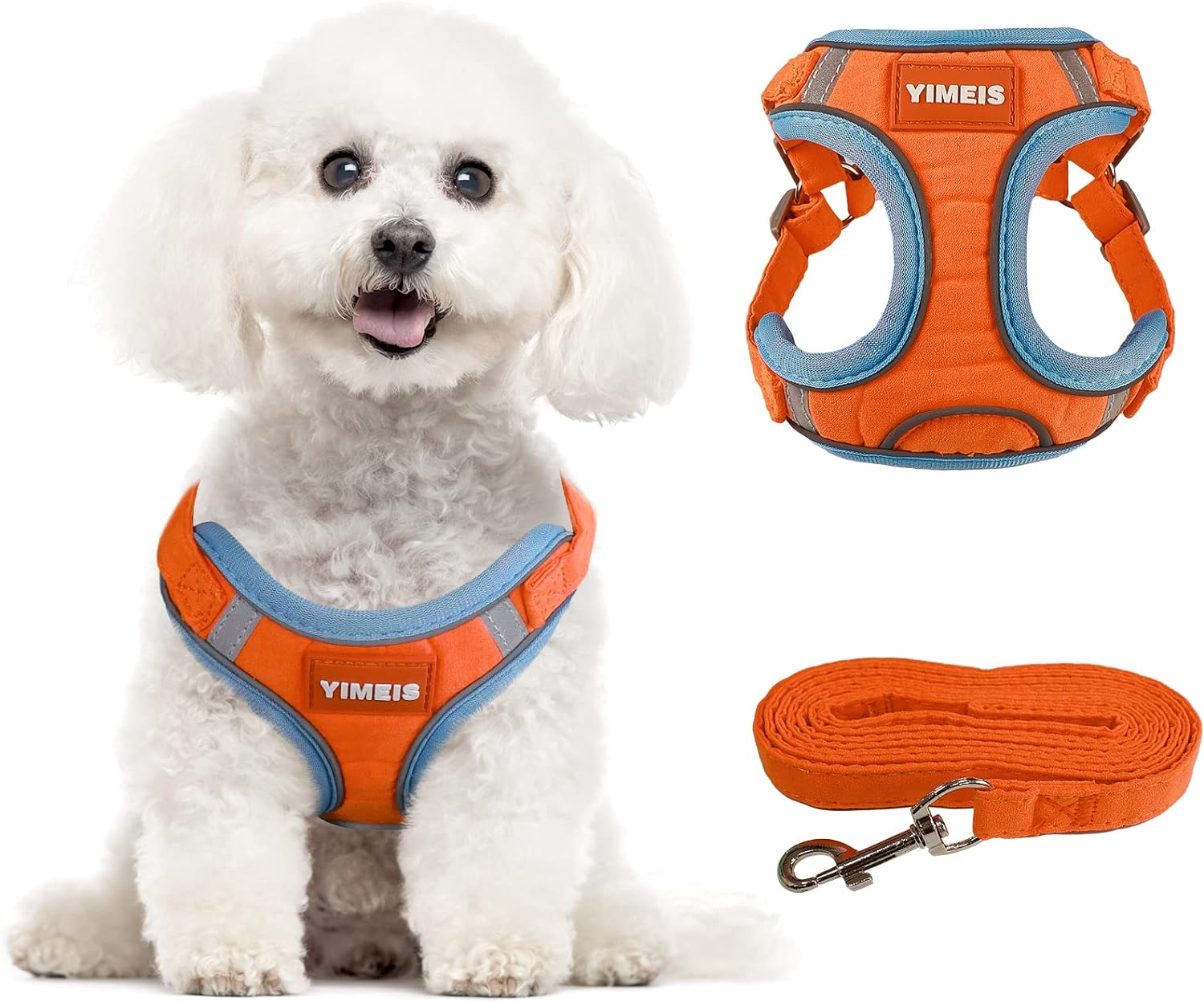 Small Dog Harness and Leash Set, Ultra Soft Adjustable No Pull Puppy Harness with Reflective Strap