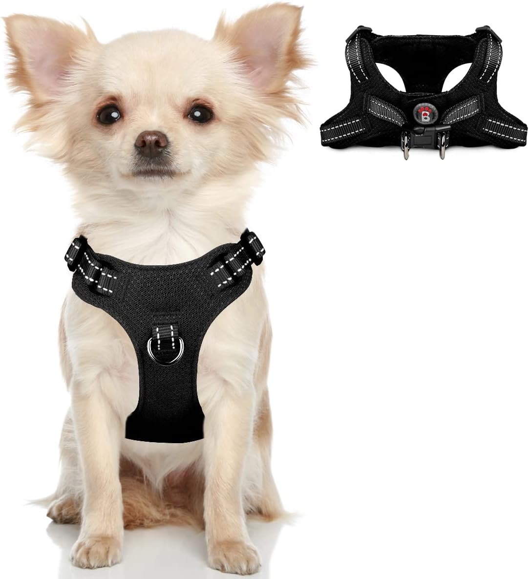 Dog Harness Step in Dog Vest Harness, Reflective Adjustable Puppy No Pull Harness Breathable Soft for Small and Medium Dogs,Cats