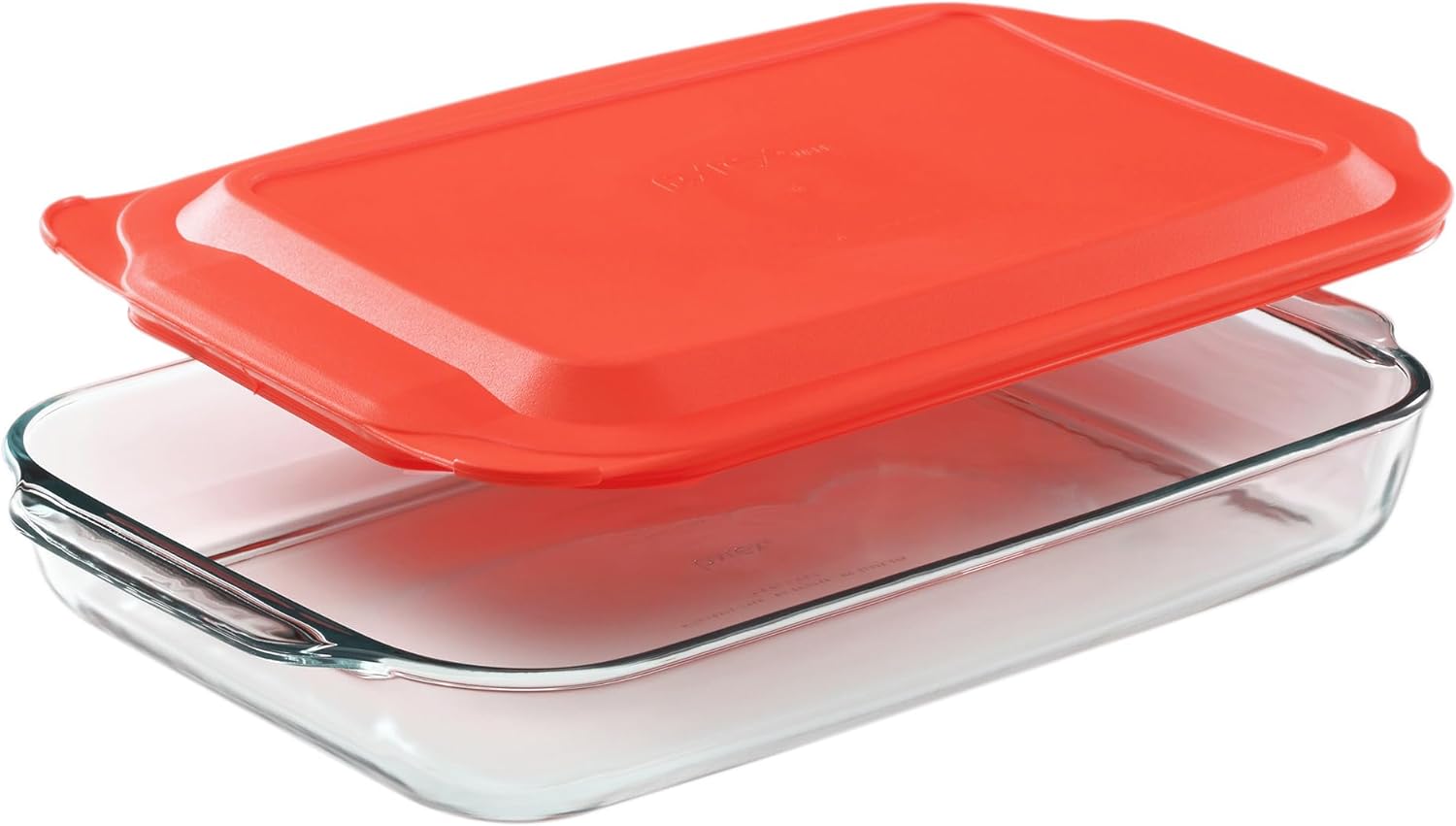 Pyrex Basics 3 QT Glass Baking Dish With Plastic Lid, Casserole Dish, Glass Food Container, Oven, Freezer And Microwave Safe, Clear Container