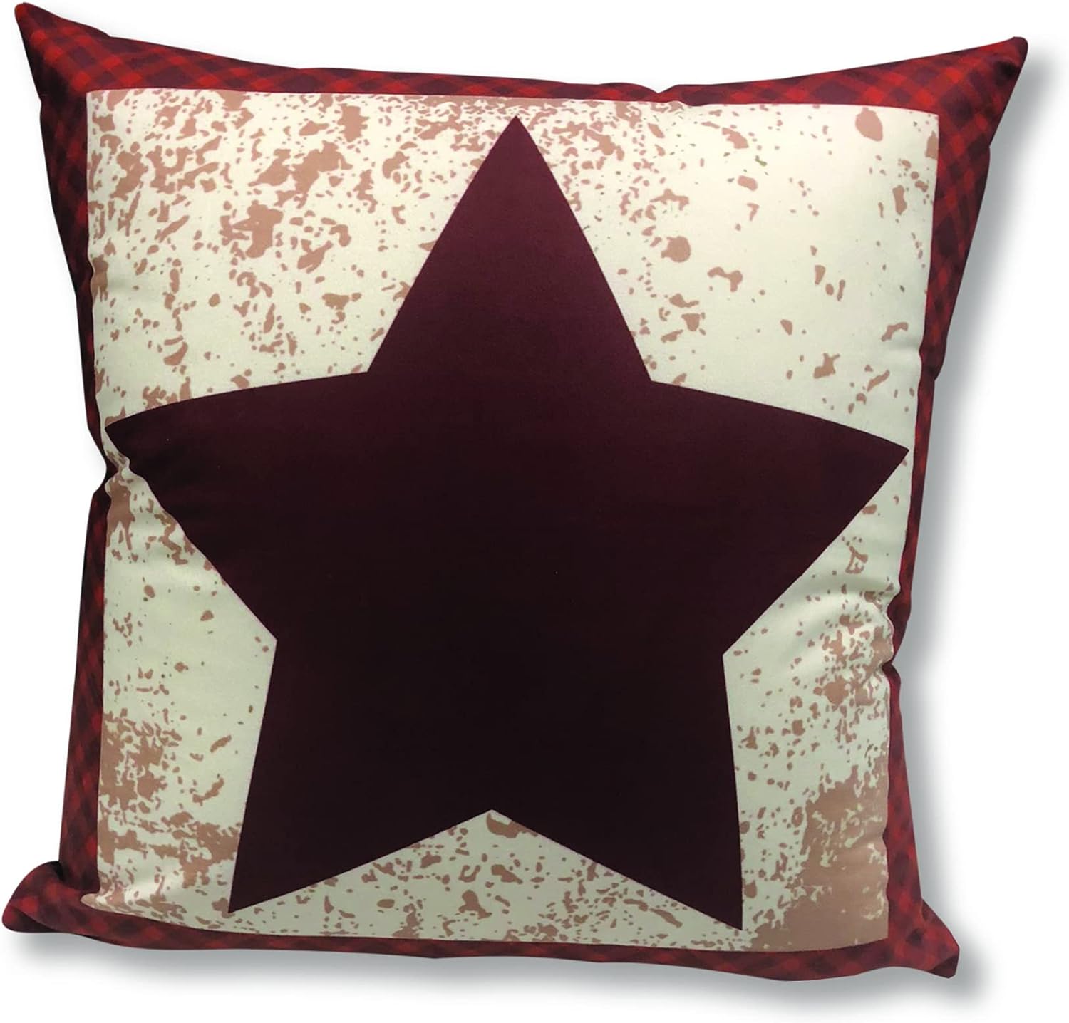 Virah Bella Throw Pillow Star - 18" x 18" Decorative Accent Pillow - Cabin & Farmhouse Couch Décor