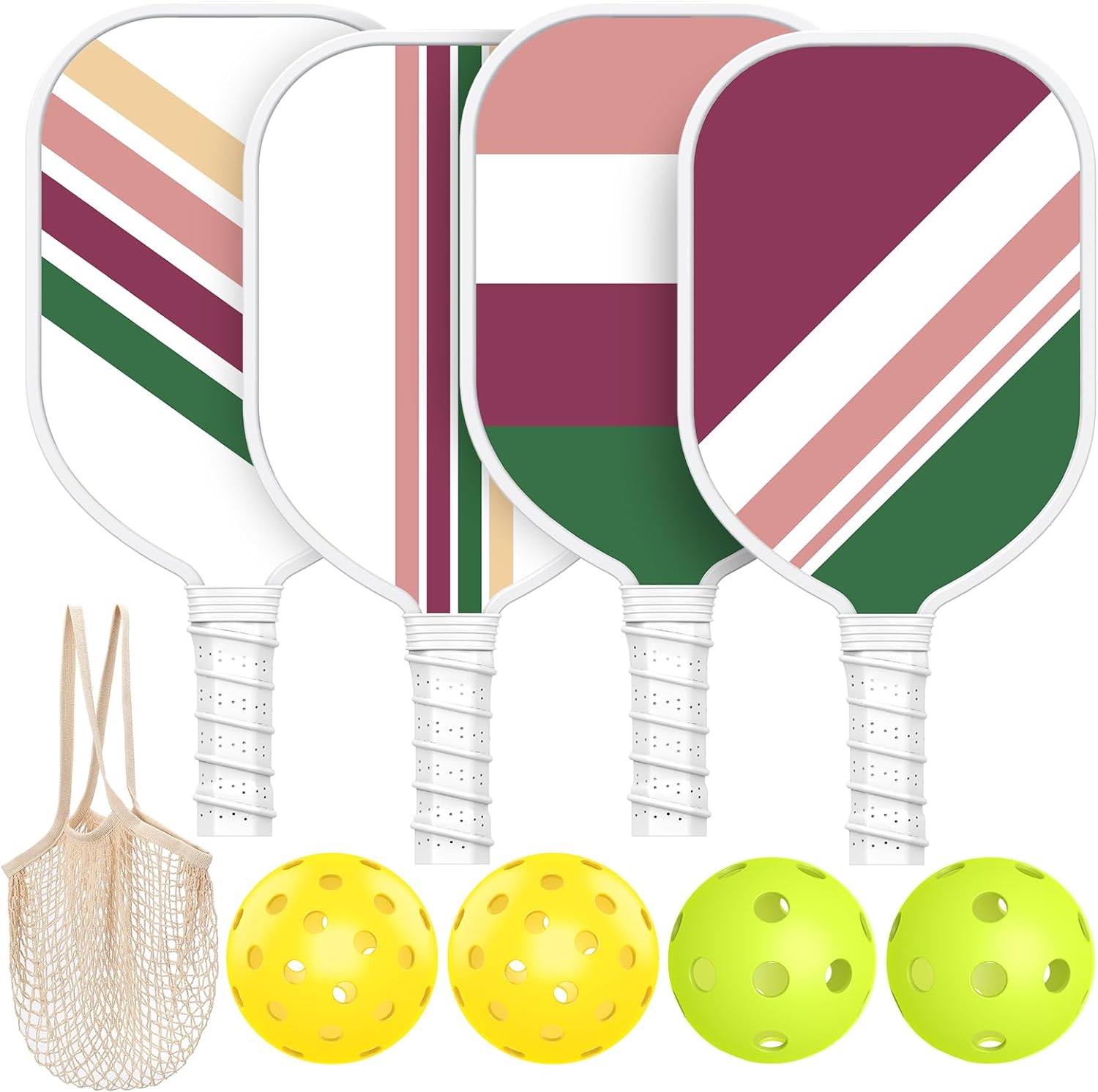 Pickleball Paddles Set USAPA Approved, Lightweight and Durable with Unique Design, USAPA Approved Pickleball Paddles Set of 4, 4 Pickleball Balls, Pickleball Bag, Pickleball Paddles (Gradual)