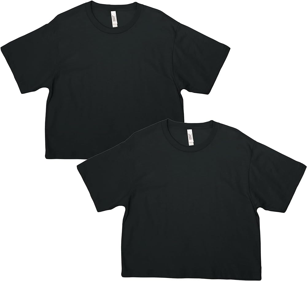 American Apparel Women&#39;s Fine Jersey Boxy T-Shirt, Style G102, 2-Pack