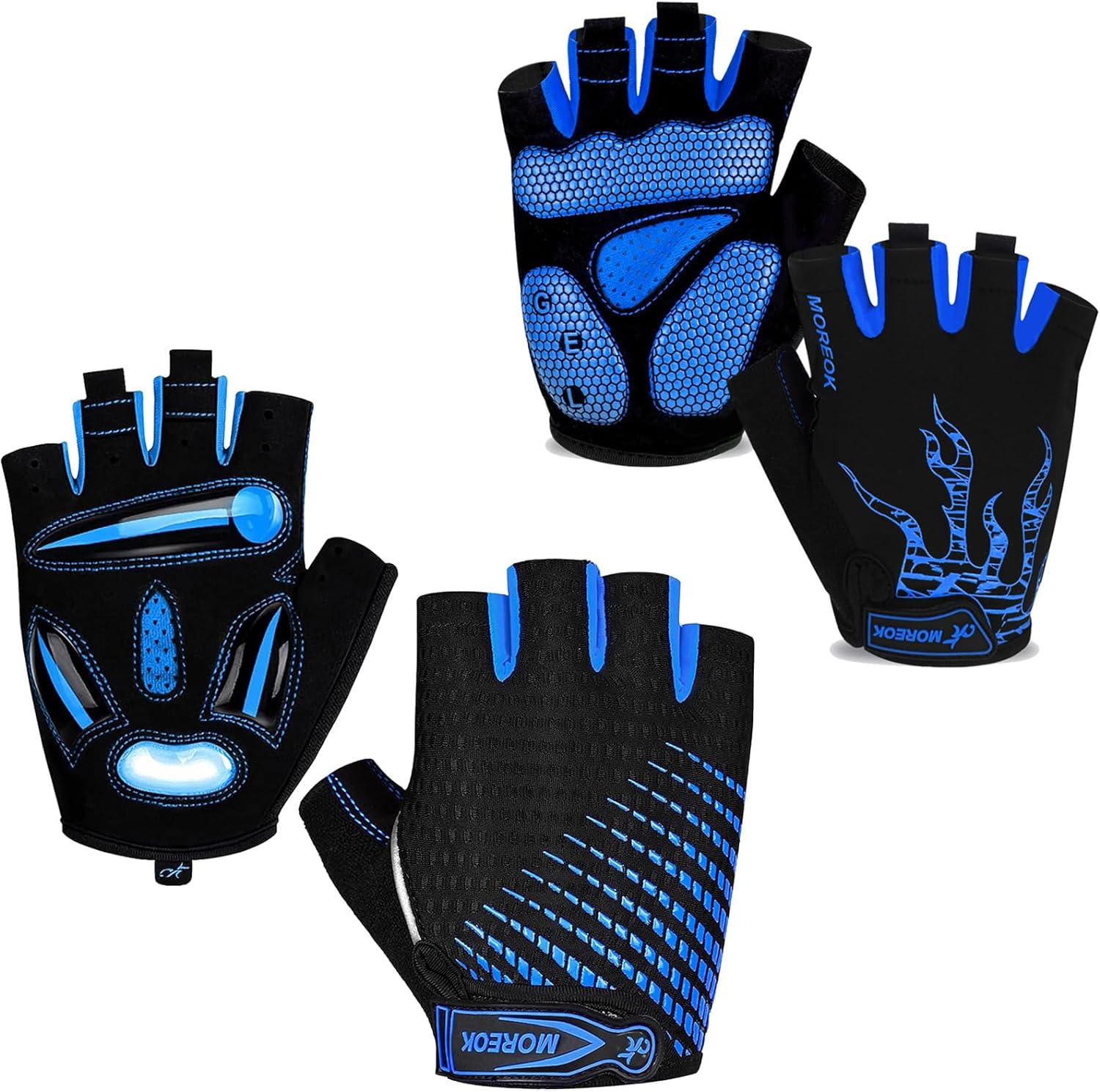 MOREOK Bike Gloves Exercise Workout Gloves AK050-one PairBlue-X-Large Bike Gloves Exercise Workout Gloves 121-one PairBlue-X-Large