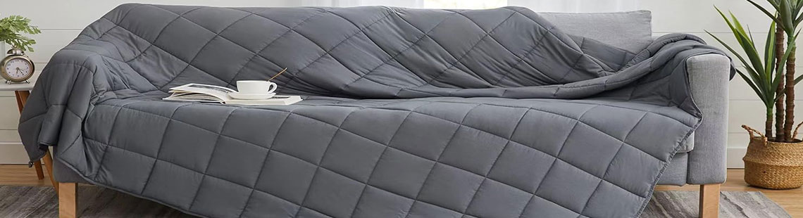 CYMULA 15 Lbs Weighted Blanket for Adults 48x 72 Twin Size Dark Grey Weighted Blankets for 140-180 lb