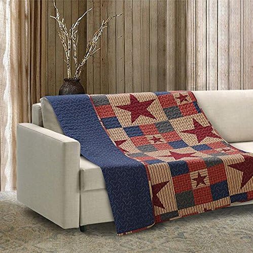 Virah Bella Quilted Throw Blanket 50" x 60" Mountain Cabin Stars Rustic Lightweight Throw Quilt Great for Loungers & Extra Bedding - Beautiful Lodge-Themed Blanket