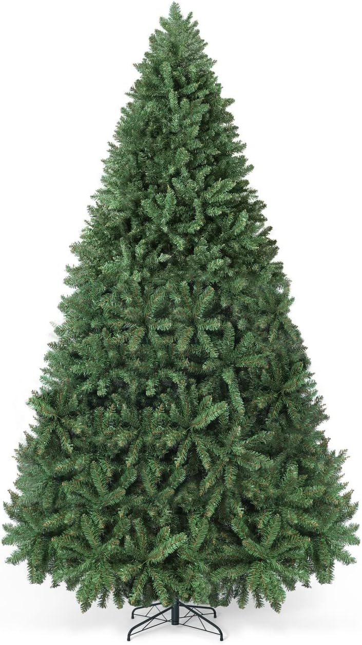 CAPHAUS 9 Feet Premium Pre-Hinged Dunhill Fir Full Artificial Green Christmas Tree, w/ 4,026 Branch Tips, includes Metal Stand, Fake Xmas Tree for Indoor Home, Office, Party, Holiday Decoration