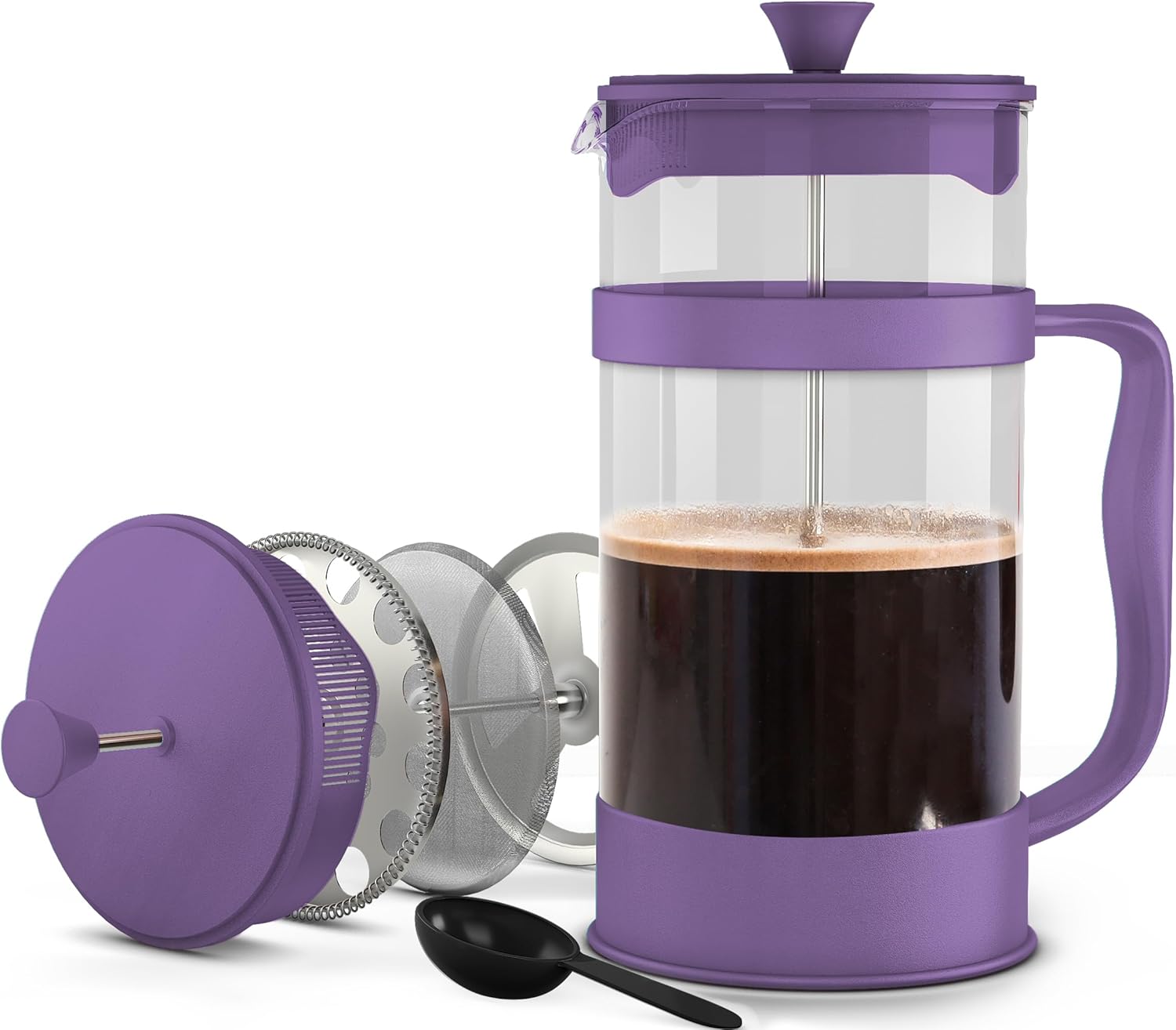 Utopia Kitchen 34 Ounce 1 Liter French Press Coffee Maker, Tea Maker, Travel Coffee Presses, Heat Resistant Thickened Borosilicate Coffee Pot for Camping Travel Gifts, Plum Pack of 1