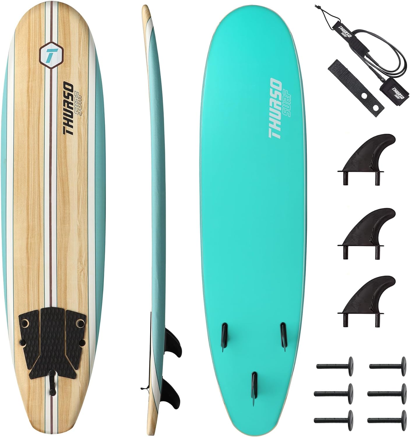 THURSO SURF Aero 7ft Soft Top Foam Beginner Surfboard for Adults and Kids Perfect Longboard for Surfing Beach Fun and Water Sports Lightweight and Durable Modern Design for All Levels of Surfers