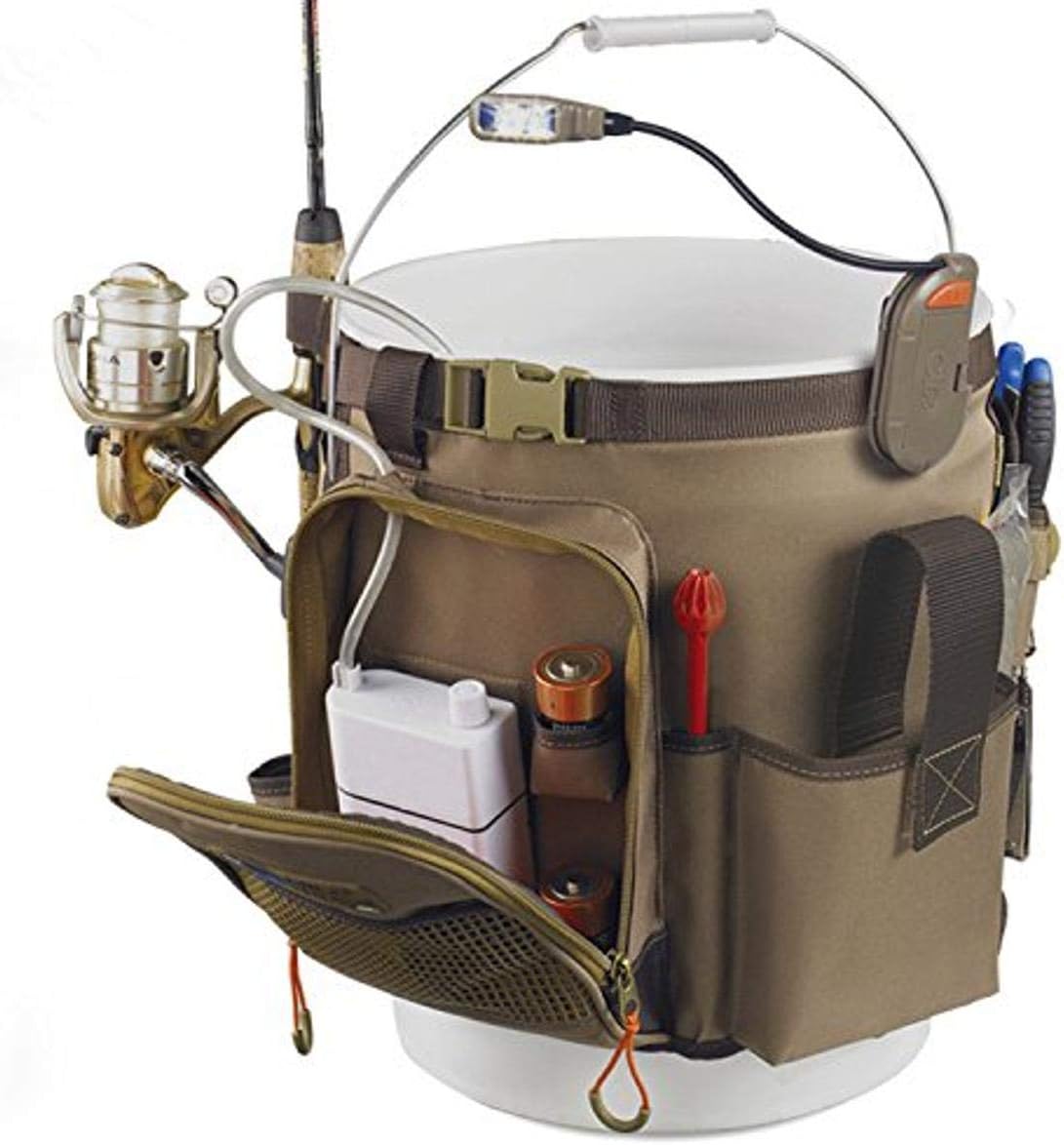 Custom Leathercraft Wild River WL3506 Tackle Tek Rigger Lighted Bucket Organizer with Plier Holder and Retractable Lanyard, Bucket Not Included