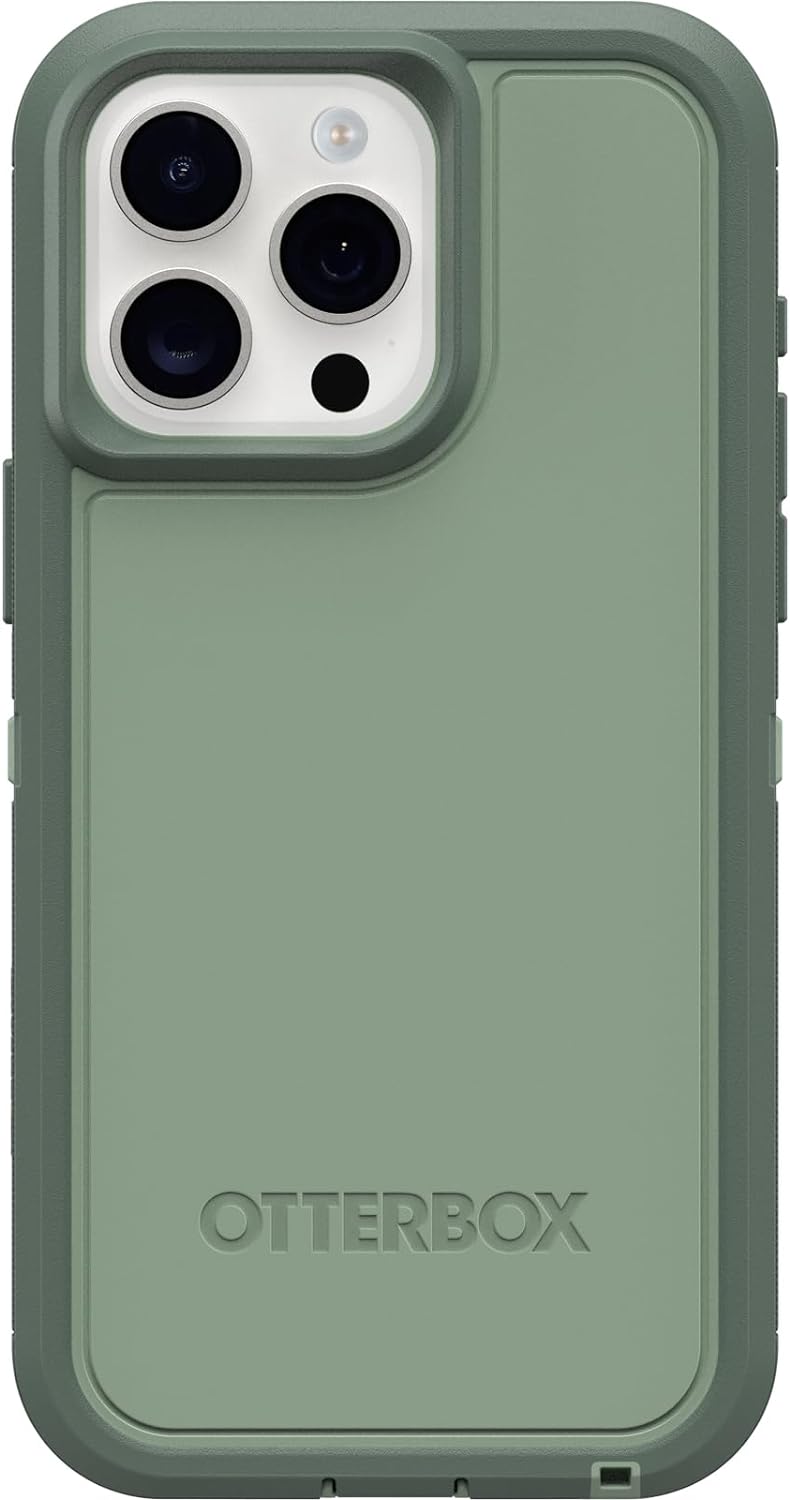 OtterBox iPhone 15 Pro MAX (Only) Defender Series XT Case - EMERALD ISLE (Green), screenless, rugged, snaps to MagSafe, lanyard attachment